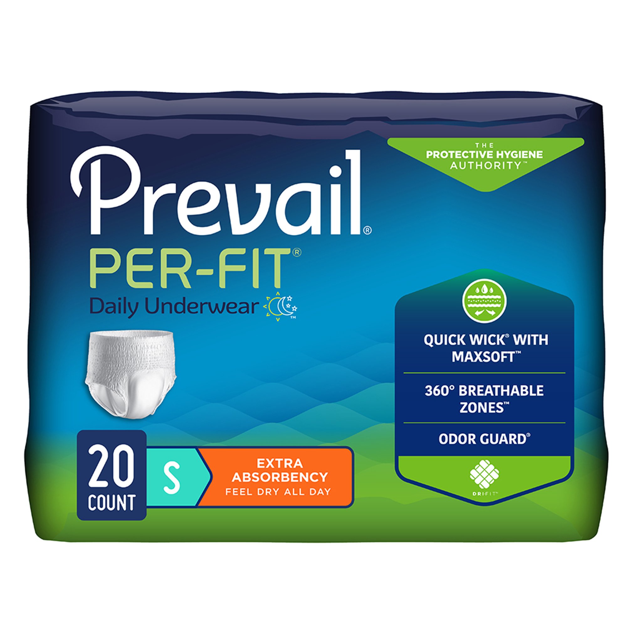 First Quality Products LLC PF-511 - Prevail Per-Fit® Daily Underwear, Small - 20/Pack, 80/Case