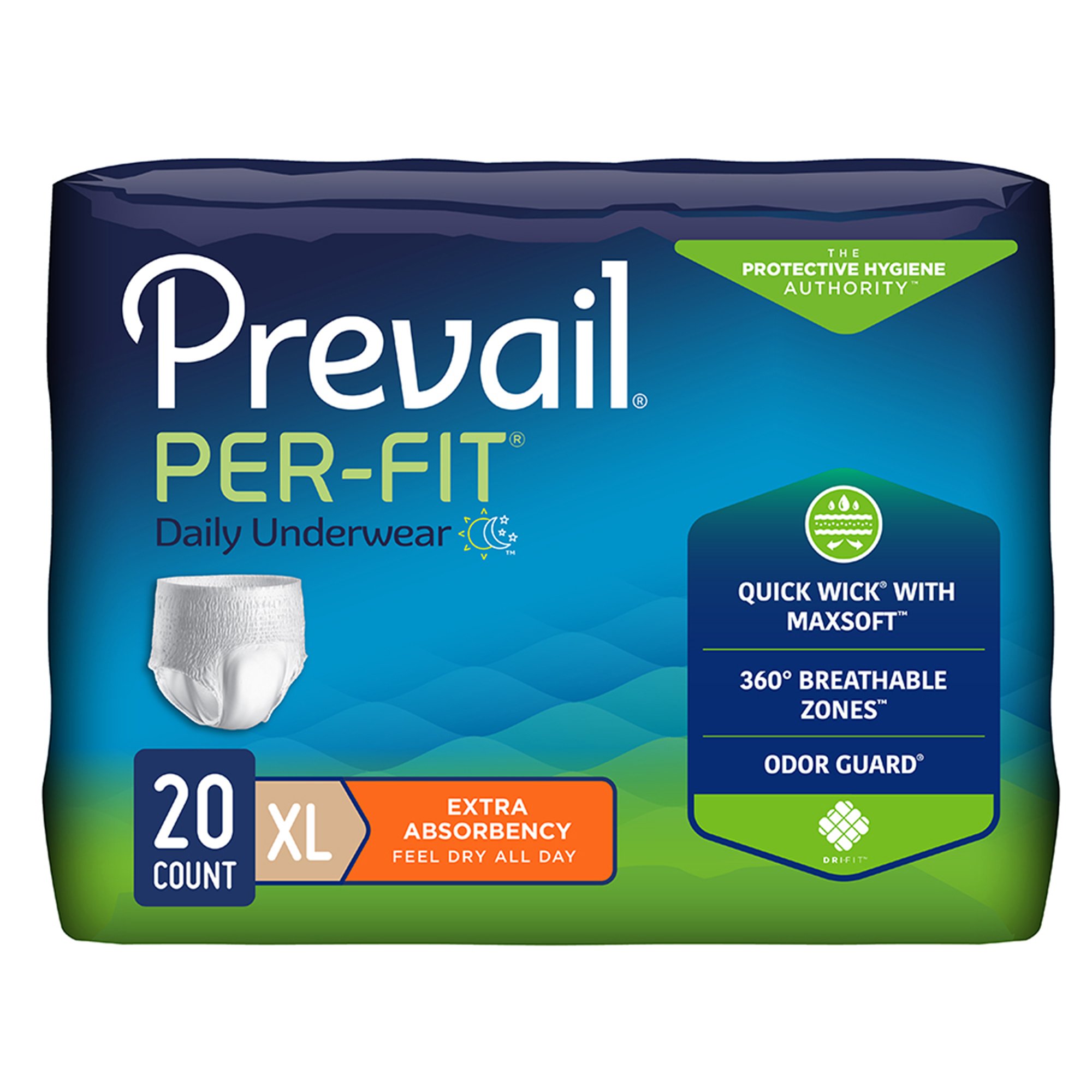 First Quality Products LLC PF-514-1 - Prevail Per-Fit® Daily Underwear, X-Large - 20/Pack, 80/Case
