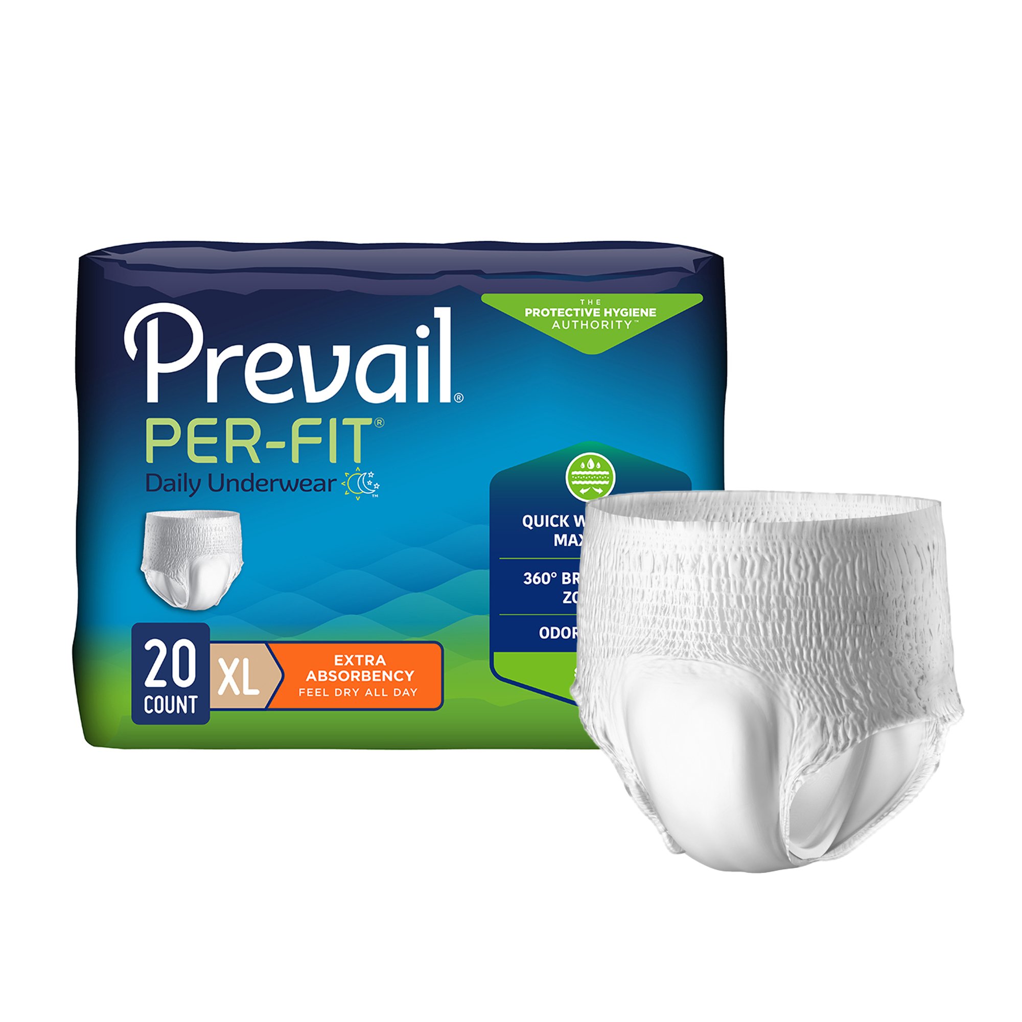 First Quality Products LLC PF-514-1 - Prevail Per-Fit® Daily Underwear, X-Large - 20/Pack, 80/Case