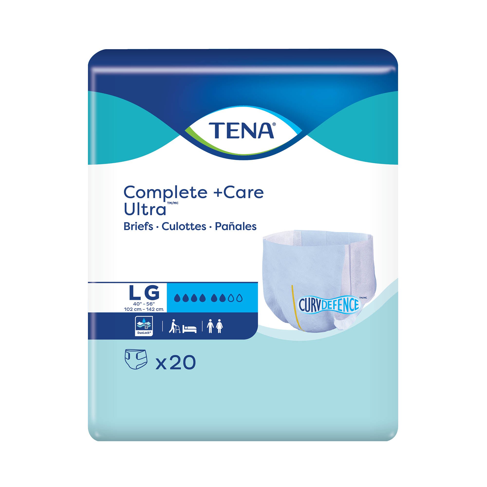 Essity HMS North America Inc - 67460 TENA Complete +Care Ultra™ Briefs with CurvDefence™