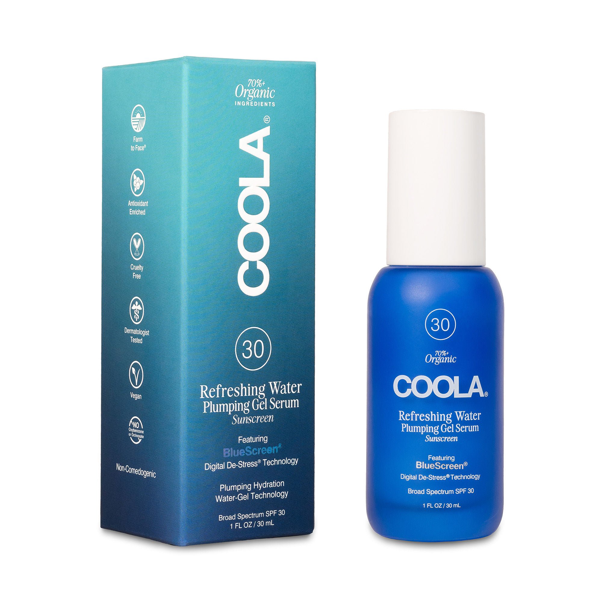 COOLA LLC - CL10696 Coola® Refreshing Water Plumping Gel Serum Sunscreen with BlueScreen™ SPF 30
