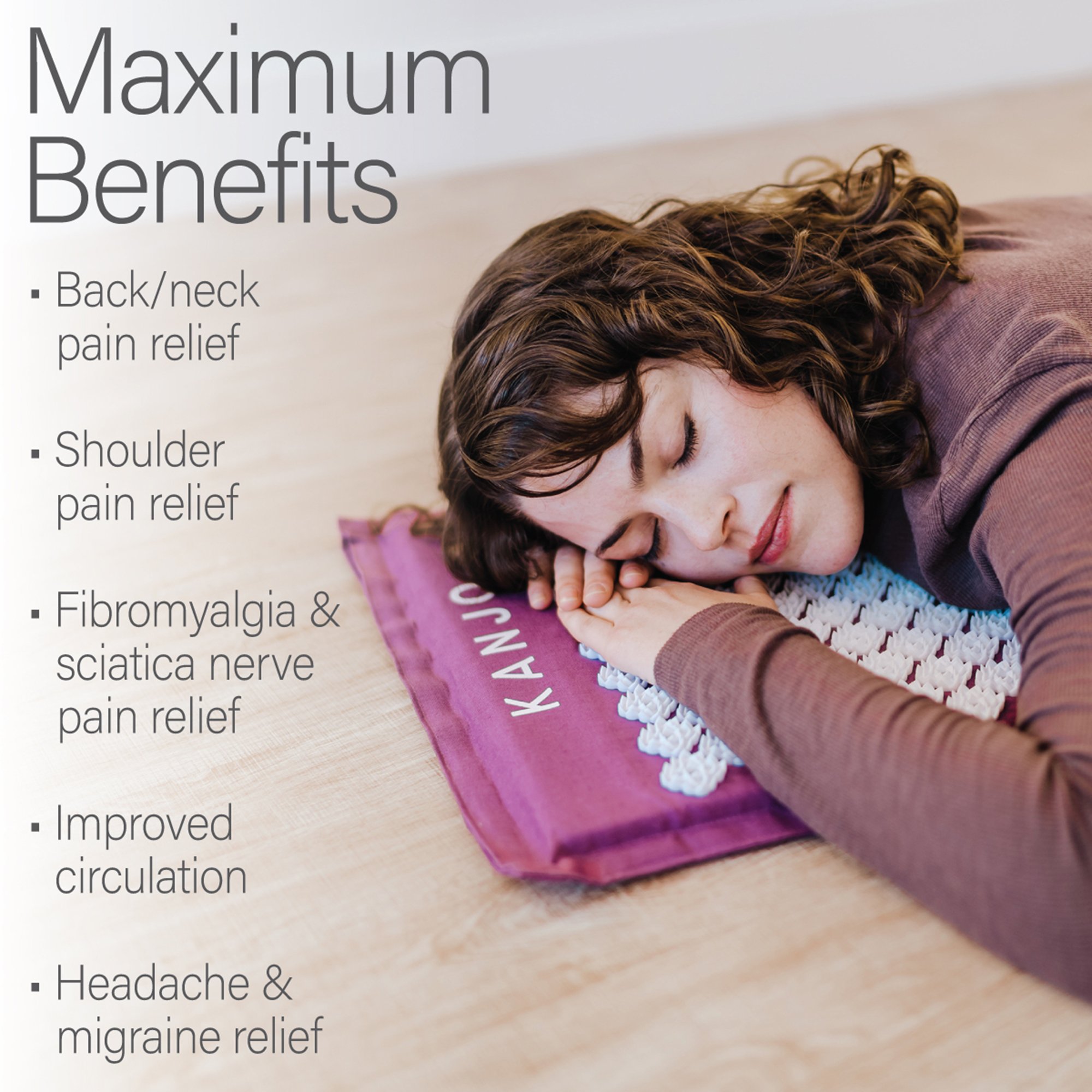 Acutens Inc KANAMEM - Kanjo Memory Foam Acupressure Mat Set, Purple - 1/Each, 8/Case