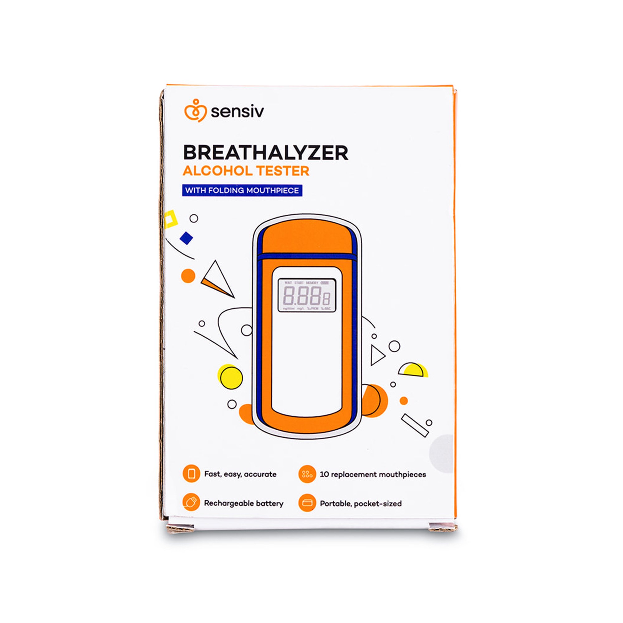 Acutens Inc SENBRZR - Sensiv Breathalyzer Alcohol Tester - 1/Each, 100/Case