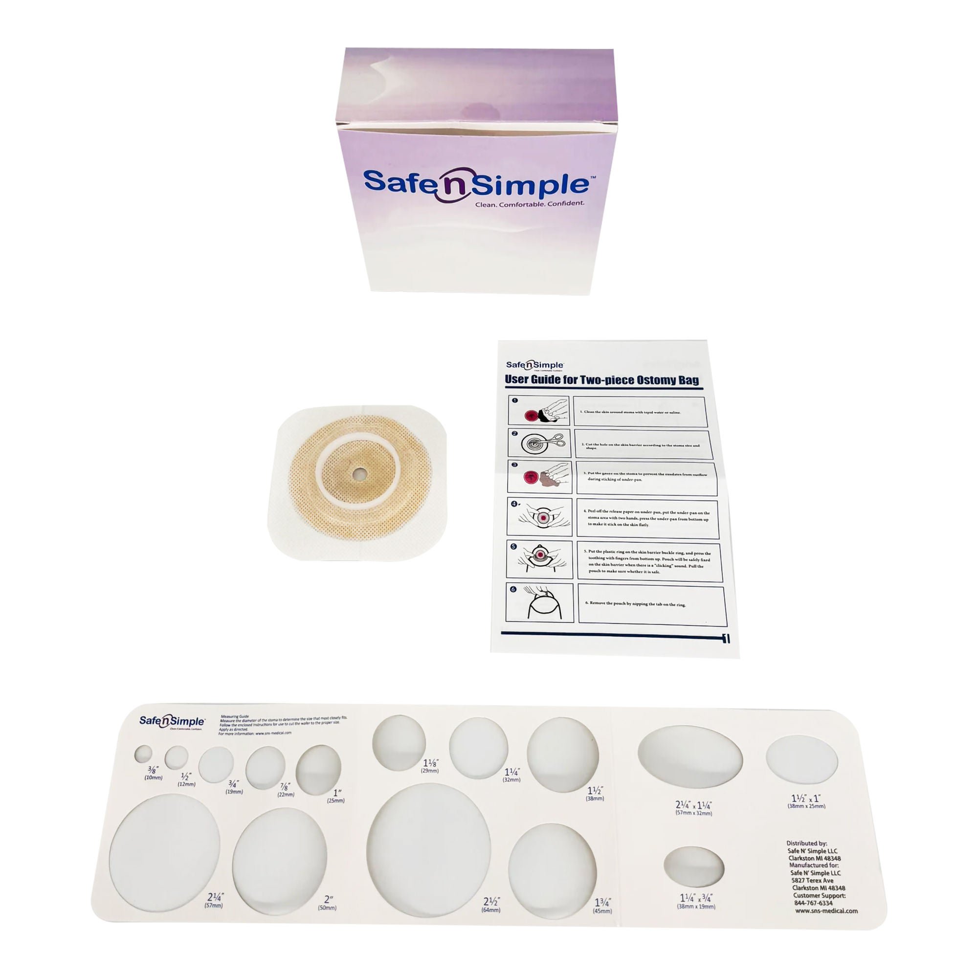 Safe N Simple - SNS7204134-NF Ostomy Barrier Trim to Fit