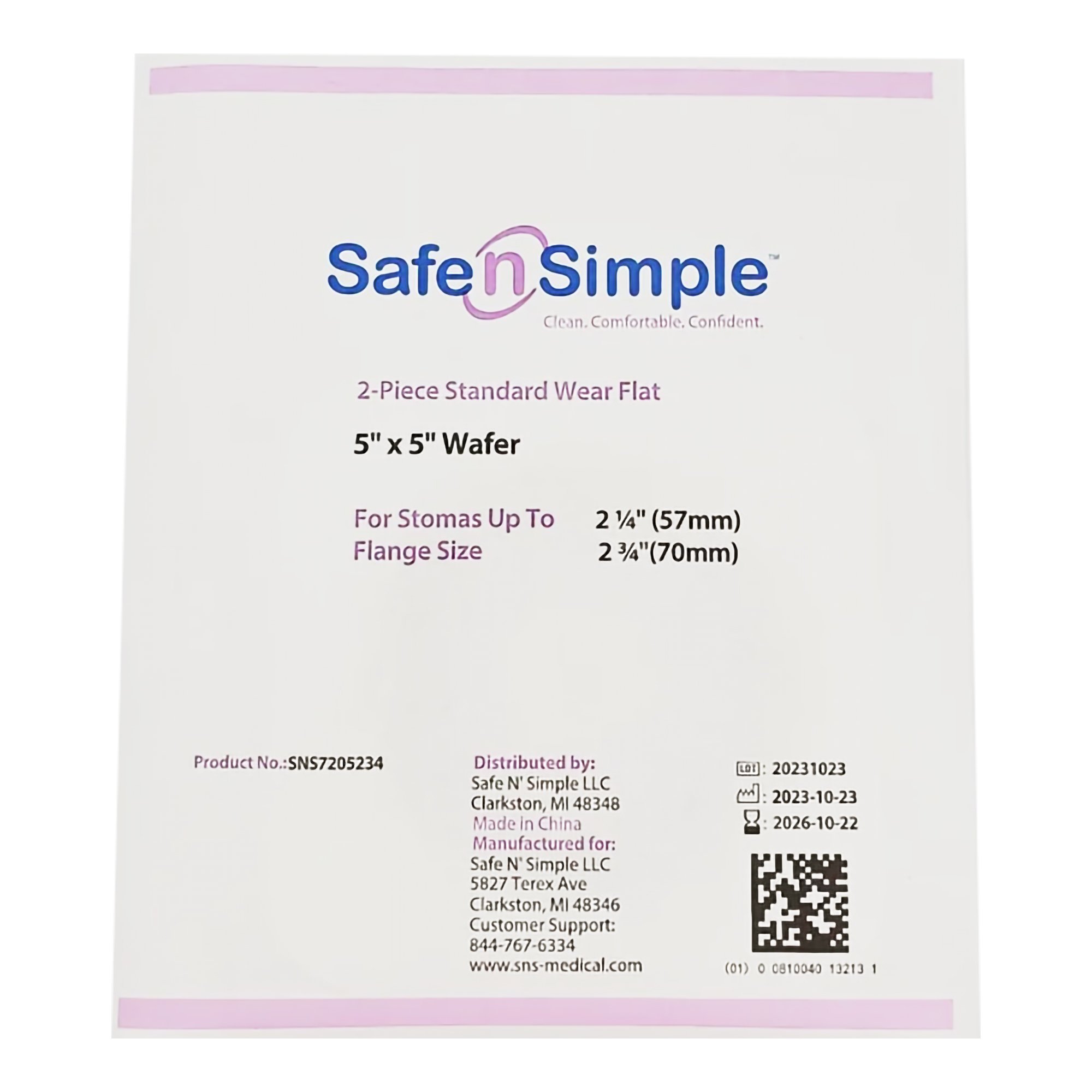 Safe n Simple Ostomy Barrier SNS7205234 by Safe N Simple