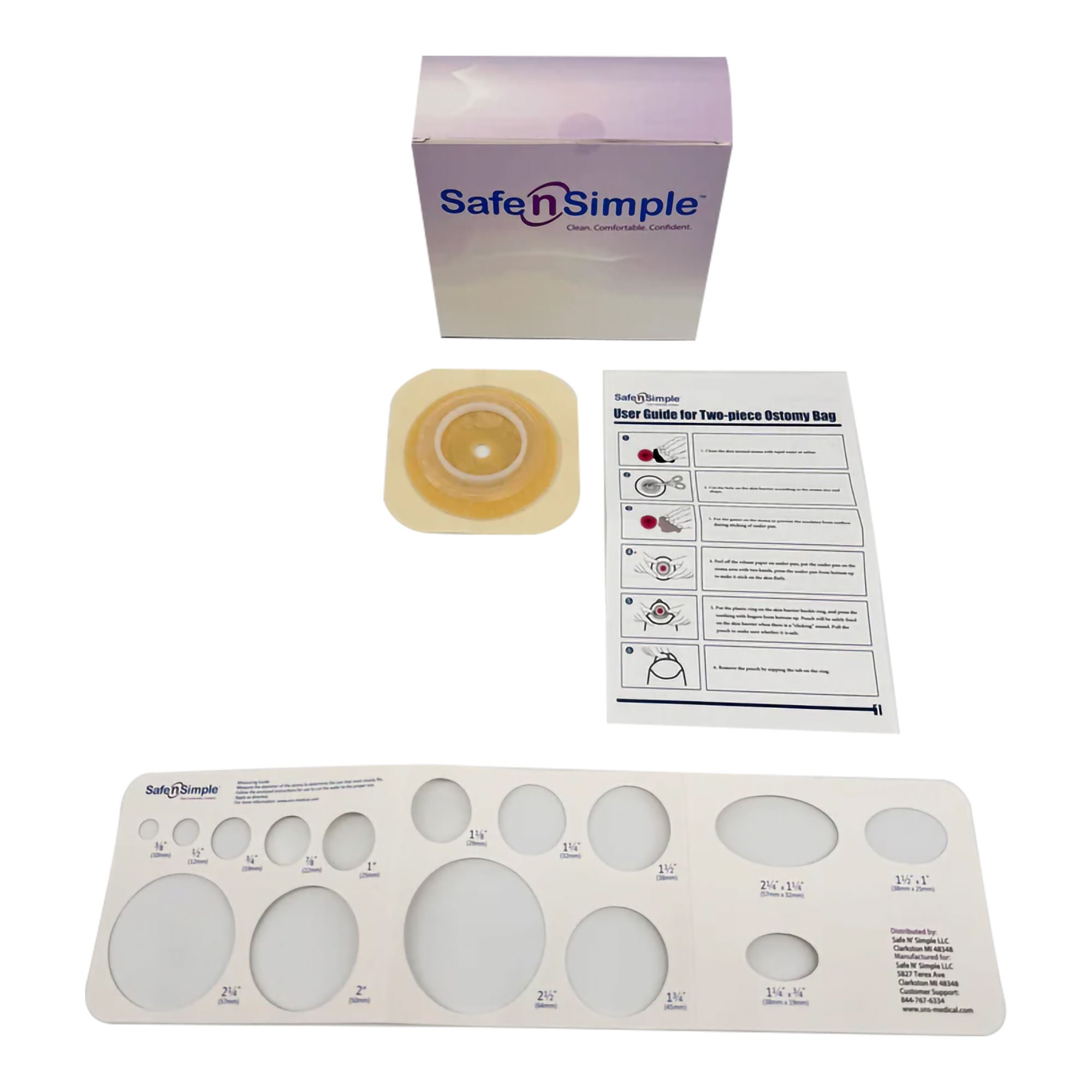 Safe N Simple - SNS7804134-NF Ostomy Barrier Trim to Fit