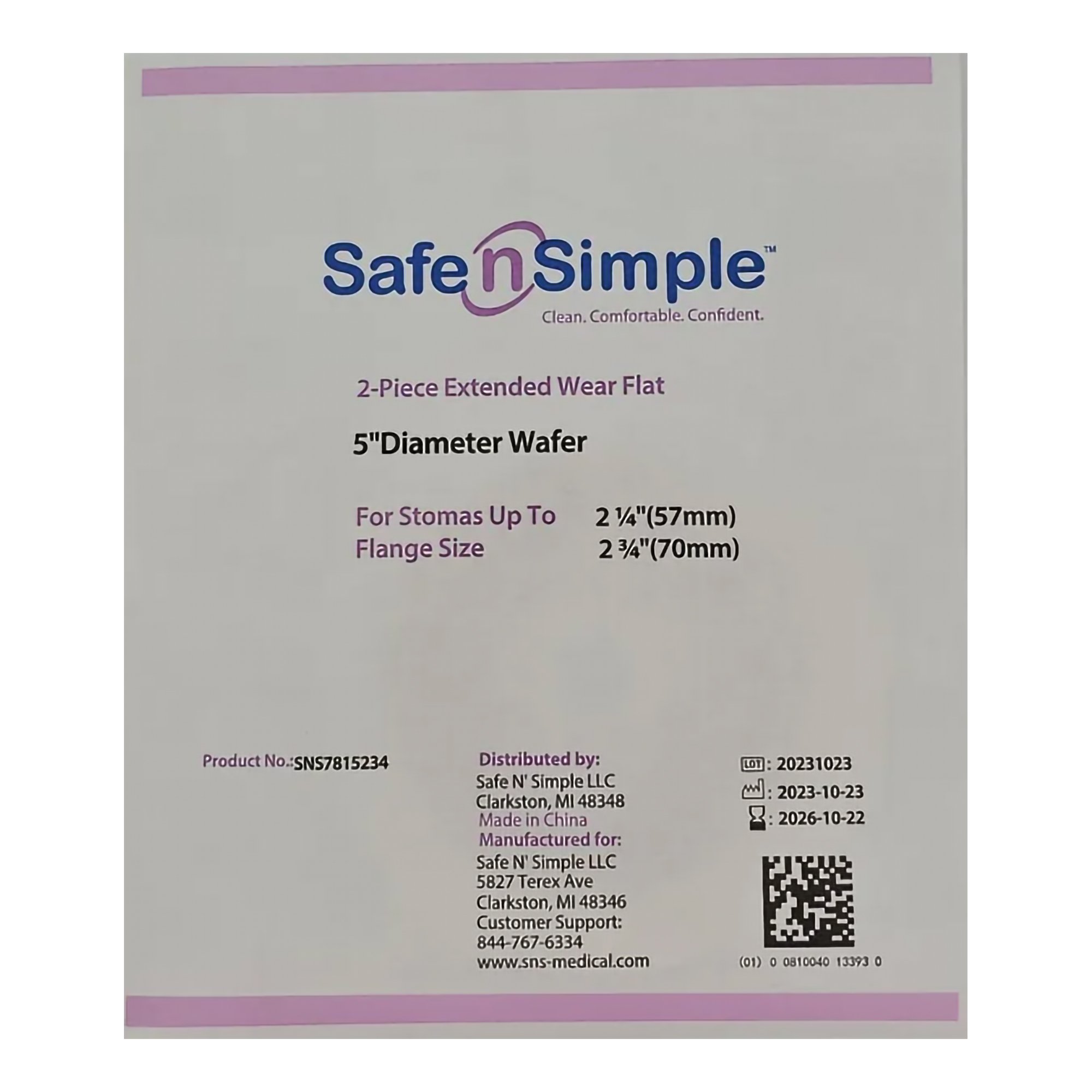 Ostomy Barrier SNS7815234 by Safe N Simple