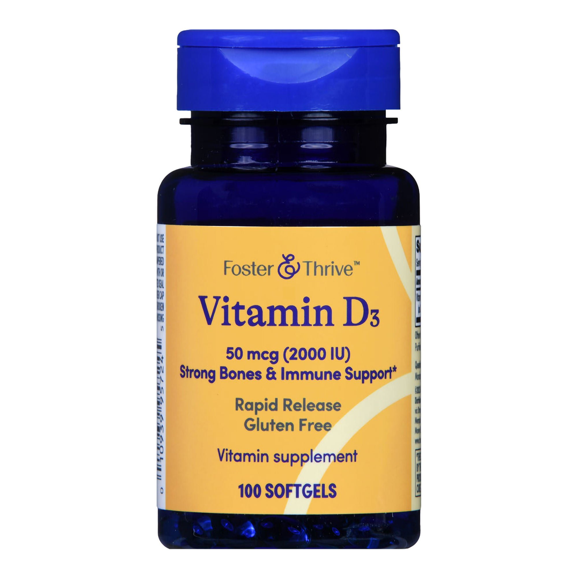 McKesson Brand - 1093995724 Foster & Thrive™ Vitamin D-3 50 mcg (2000 IU) Rapid Release Softgels