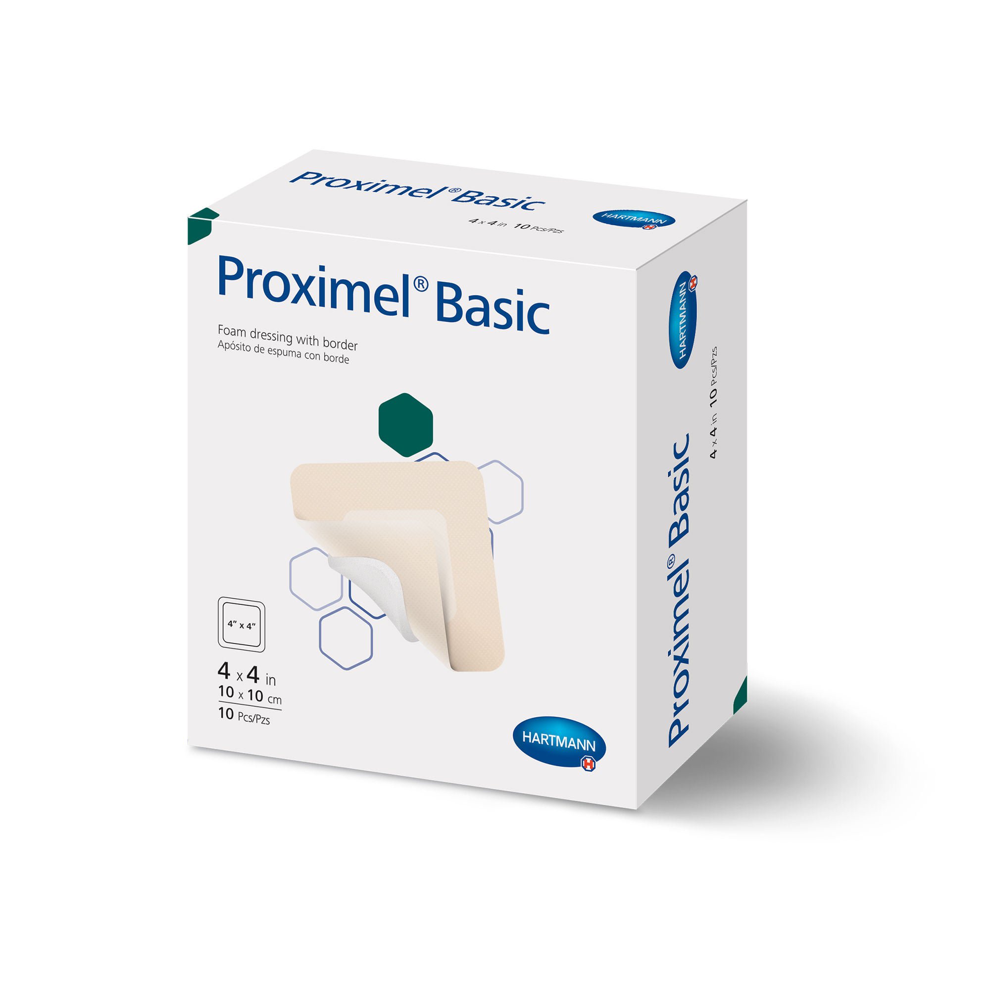 Hartmann - 15713112 Foam Dressing Proximel® Basic 4 X 4 Inch With Border Waterproof Film Backing Acrylic Adhesive Square Sterile