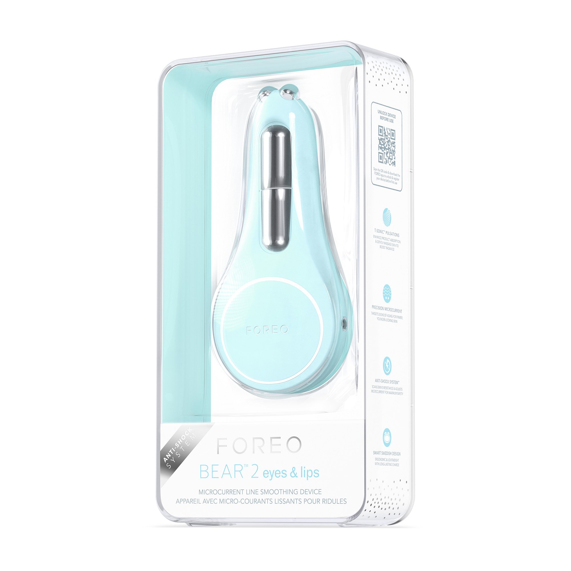 Foreo Inc F1740 - BEAR™ 2 Eyes & Lips Microcurrent Line Smoothing Device, Arctic Blue - 1/Each