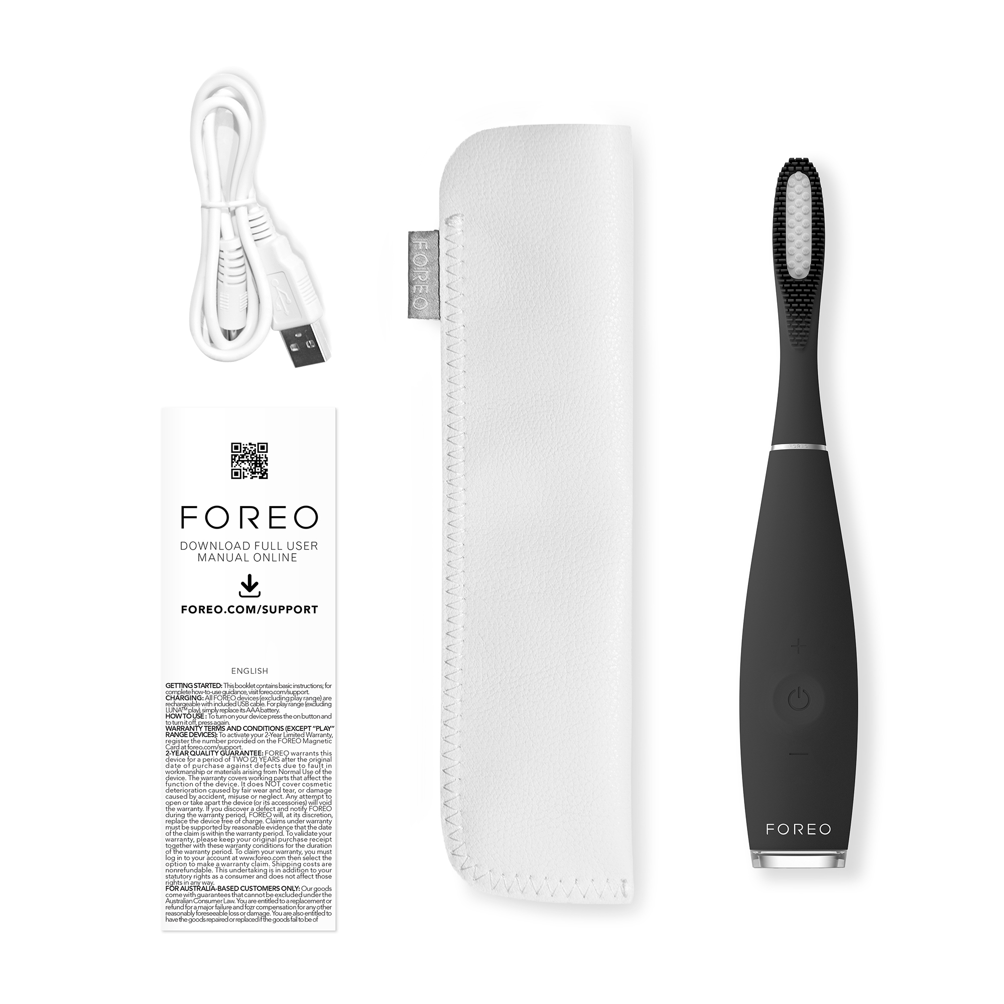 Foreo Inc F9939 - ISSA™ 3 Silicone Sonic Toothbrush, Black - 1/Each