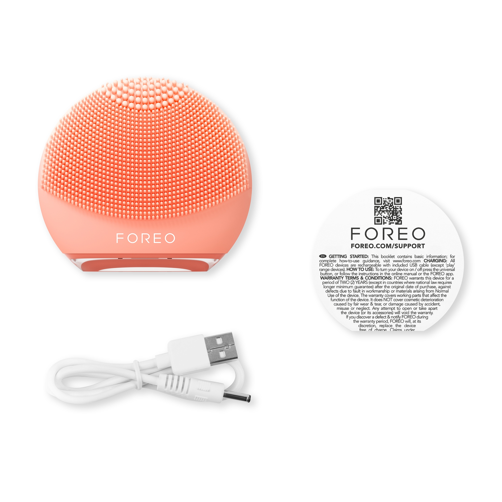 Foreo Inc F1344 - LUNA™ 4 go Portable Facial Cleansing Device, Peach - 1/Each