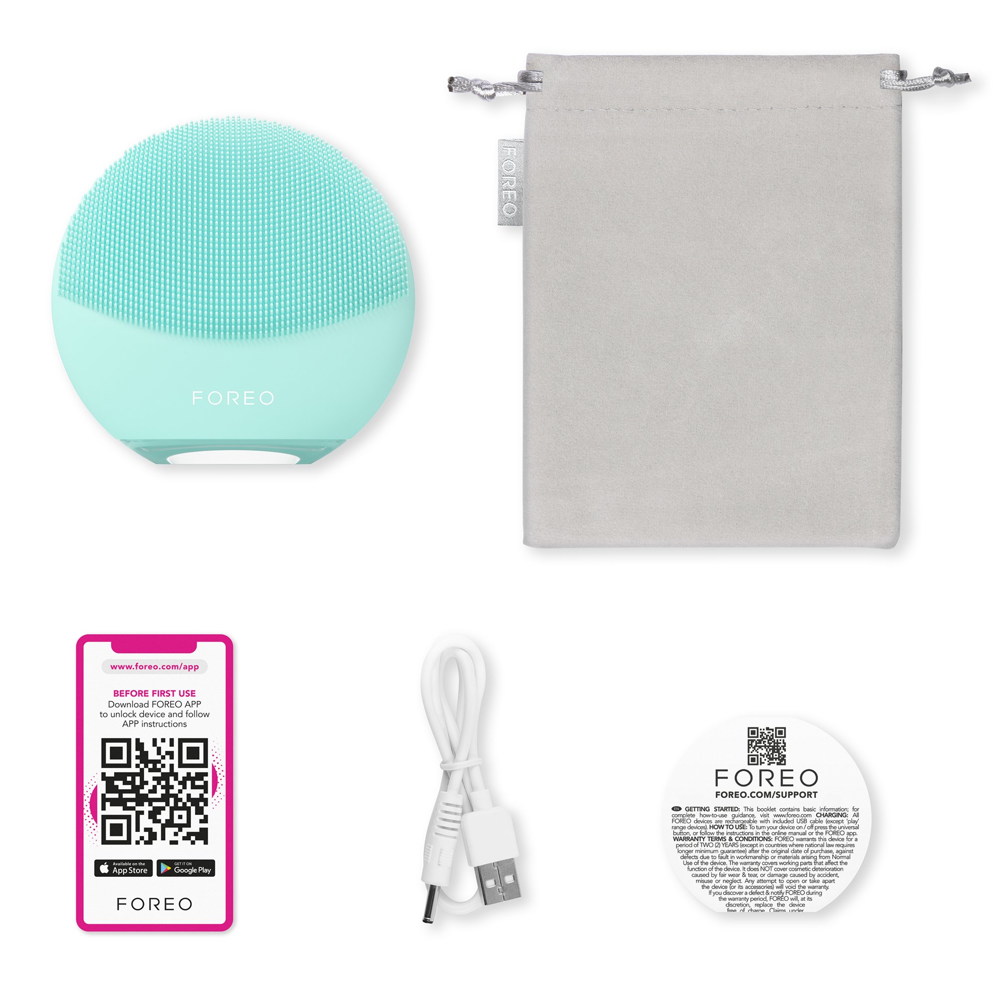 Foreo Inc F1313 - LUNA™ 4 mini Facial Cleansing Device, Arctic Blue - 1/Each