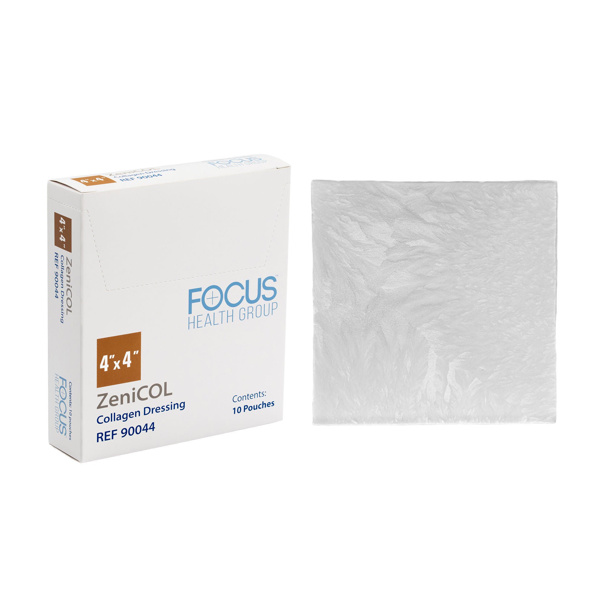 Focus Health Group - 90044 Collagen Dressing ZeniCOL 4 X 4 Inch Square Sterile