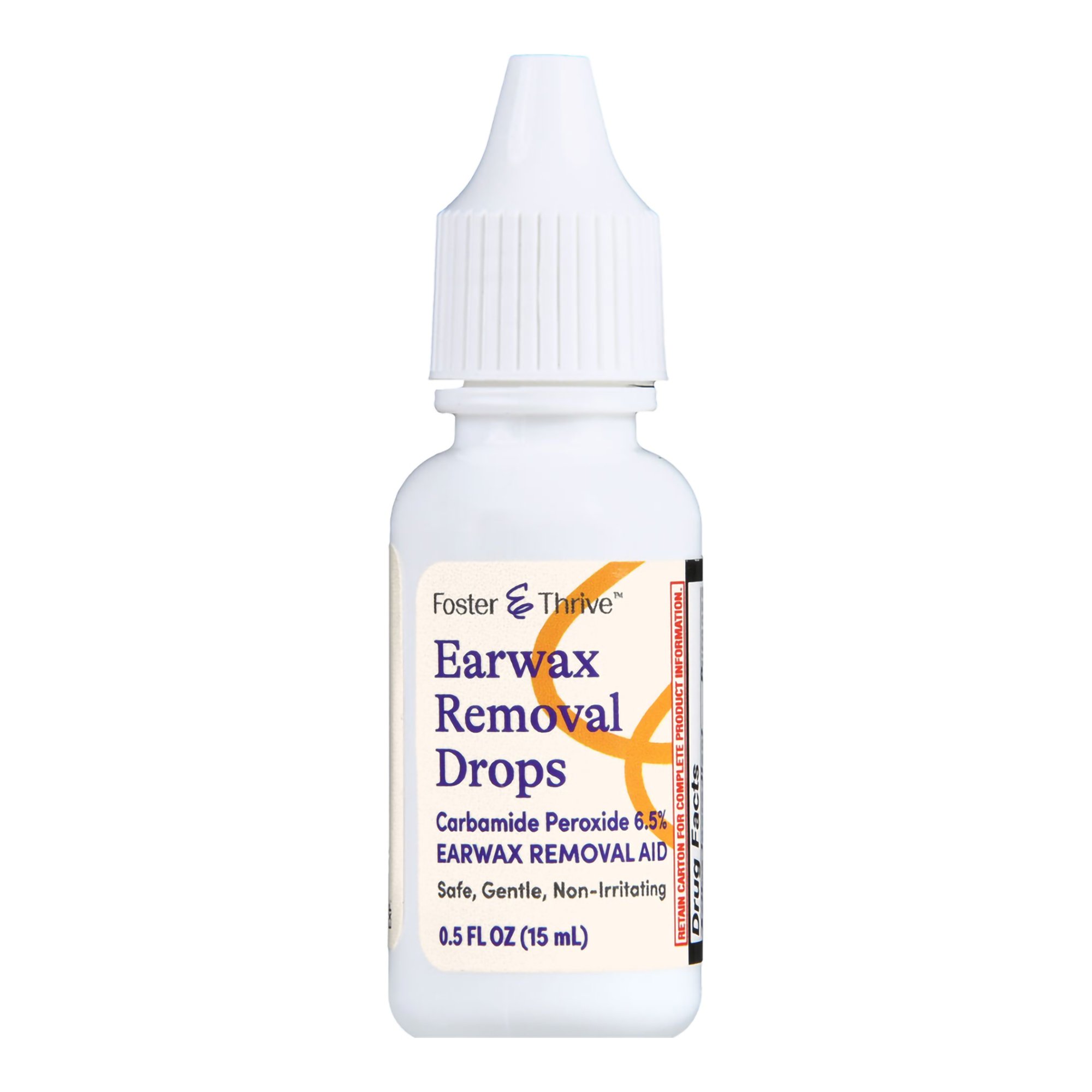 McKesson Brand 70677115401 - Foster & Thrive™ Earwax Removal Drops Carbamide Peroxide 6.5%, 0.5 Ounce - 1/Each