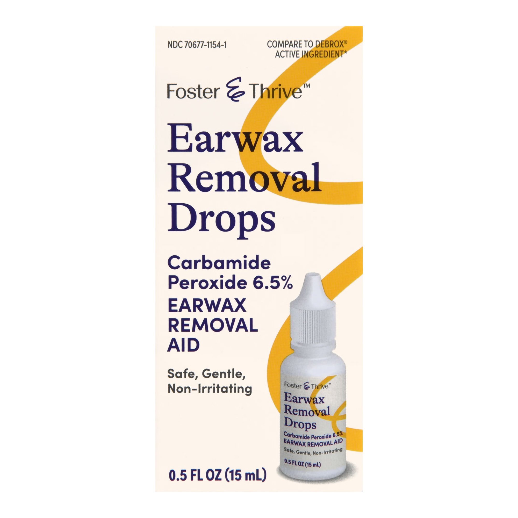 McKesson Brand 70677115401 - Foster & Thrive™ Earwax Removal Drops Carbamide Peroxide 6.5%, 0.5 Ounce - 1/Each