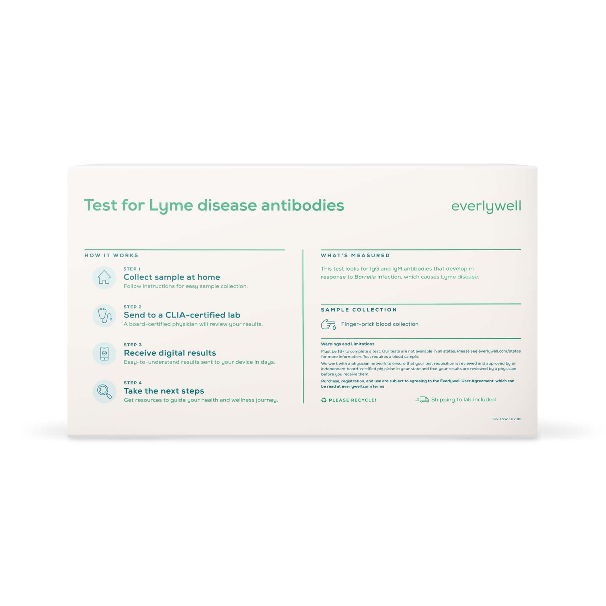 Everly Health Solutions K-EVW-00832 - Everlywell Lyme Disease Test - 1/Kit, 12/Case