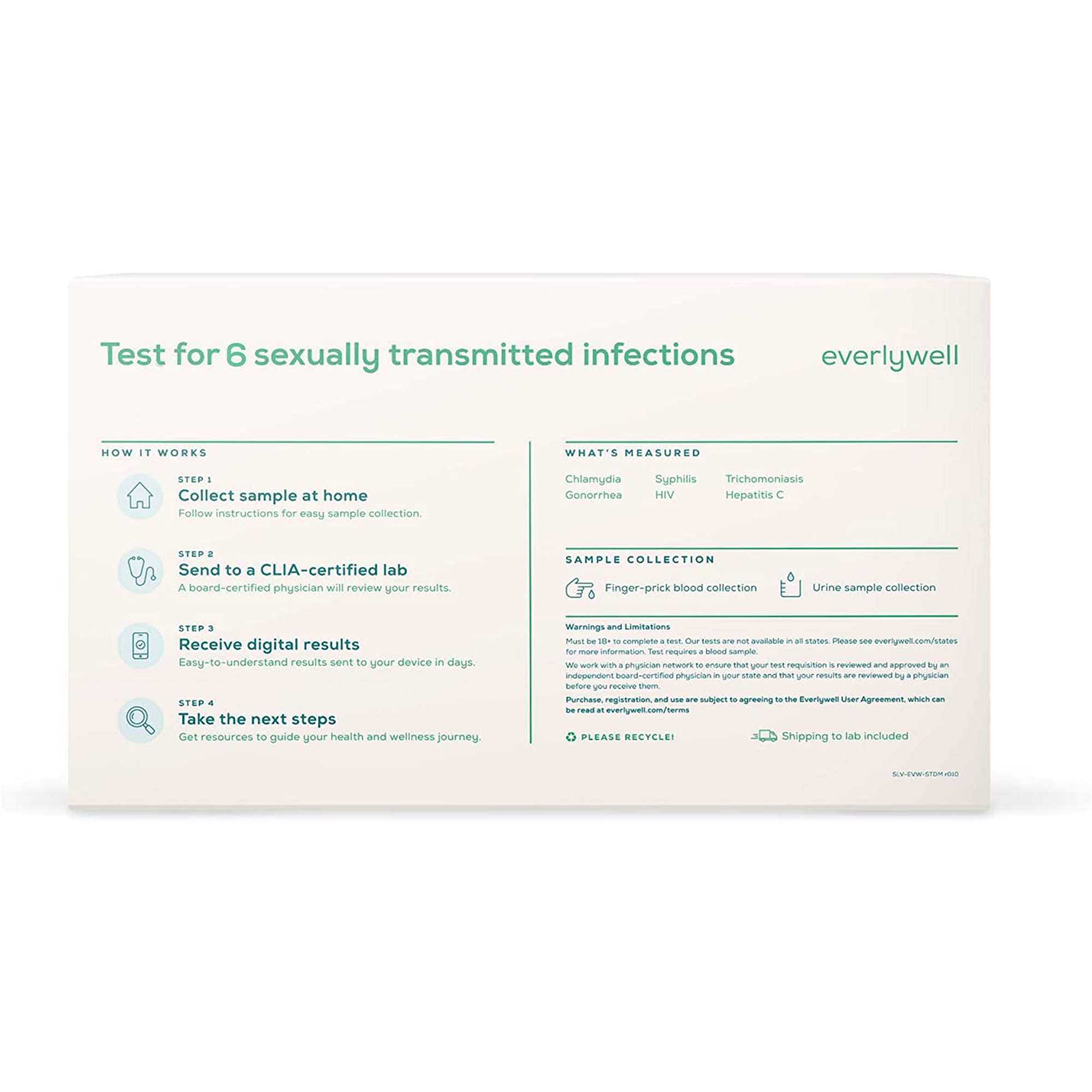 Everly Health Solutions K-EVW-00030 - Everlywell Sexually Transmitted Diseases Test for Men - 1/Kit, 12/Case