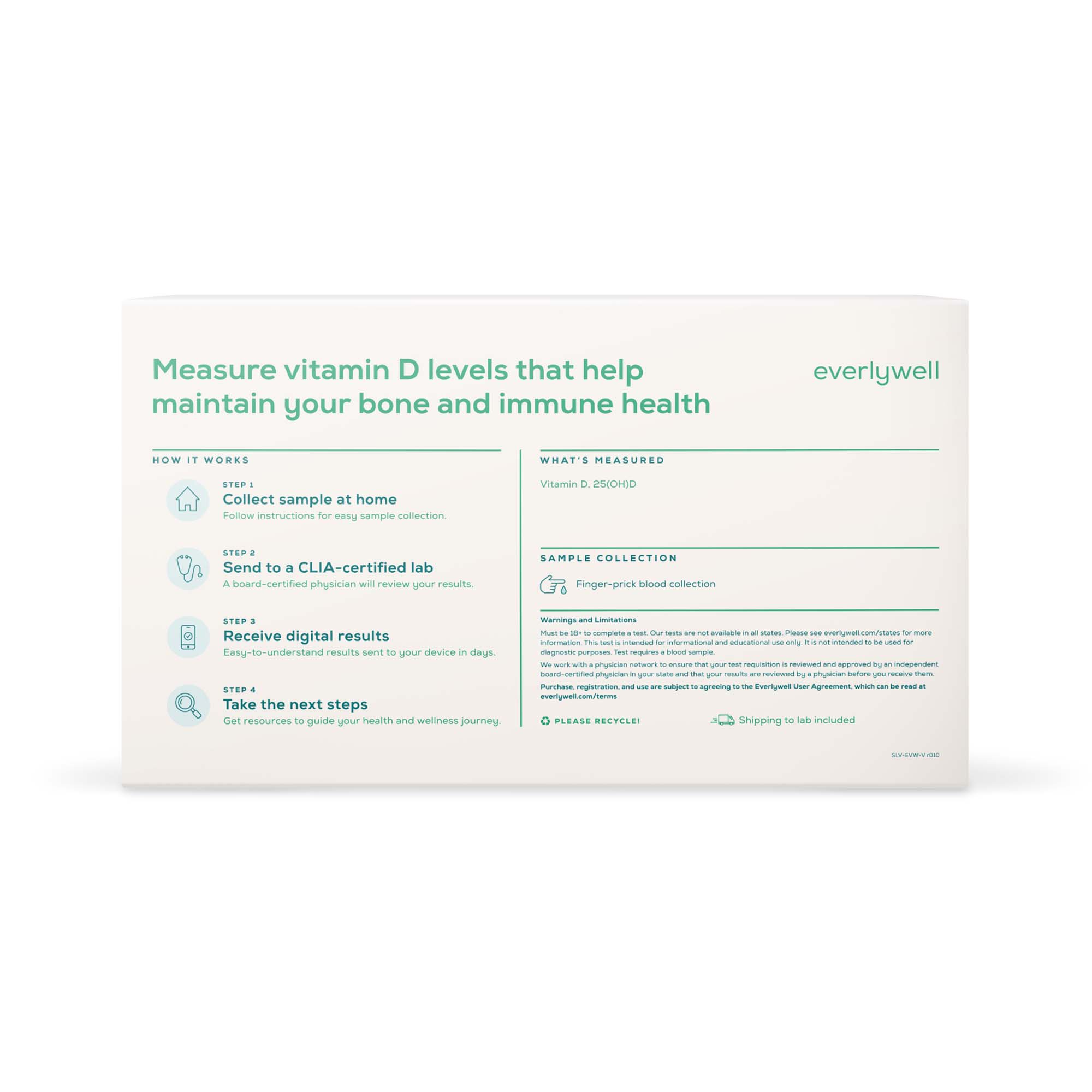 Everly Health Solutions K-EVW-00032 - Everlywell Vitamin D Test - 1/Kit, 12/Case