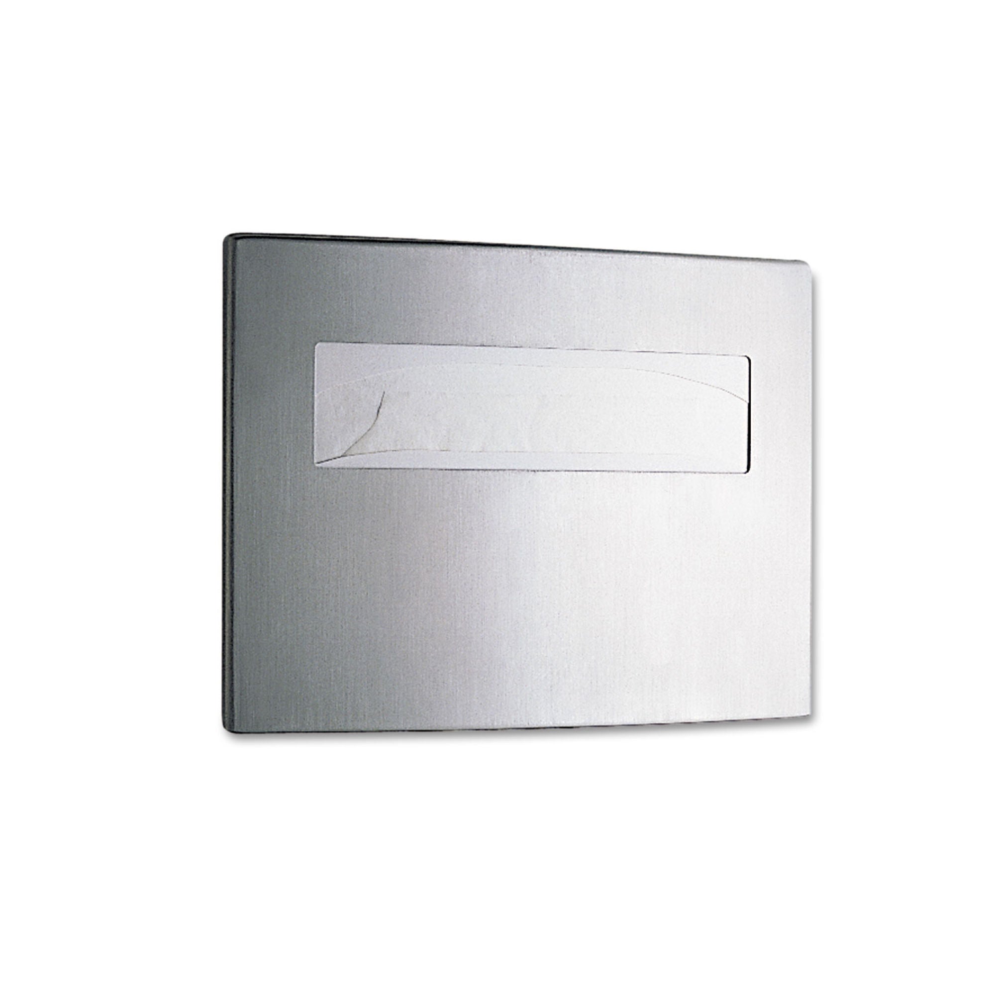 Essendant Co-United Stationers - BOB4221 Toilet Paper Dispenser Bobrick Silver Stainless Steel Manual Pull 250 Single or Half-Fold Covers Wall Mount