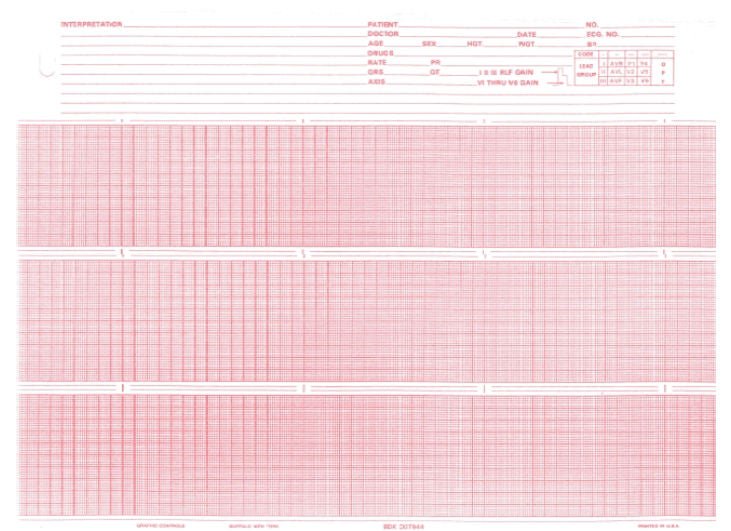Nissha Medical Tech - 7G10869445 Recording Chart Paper Burdick™ Roll Red Grid