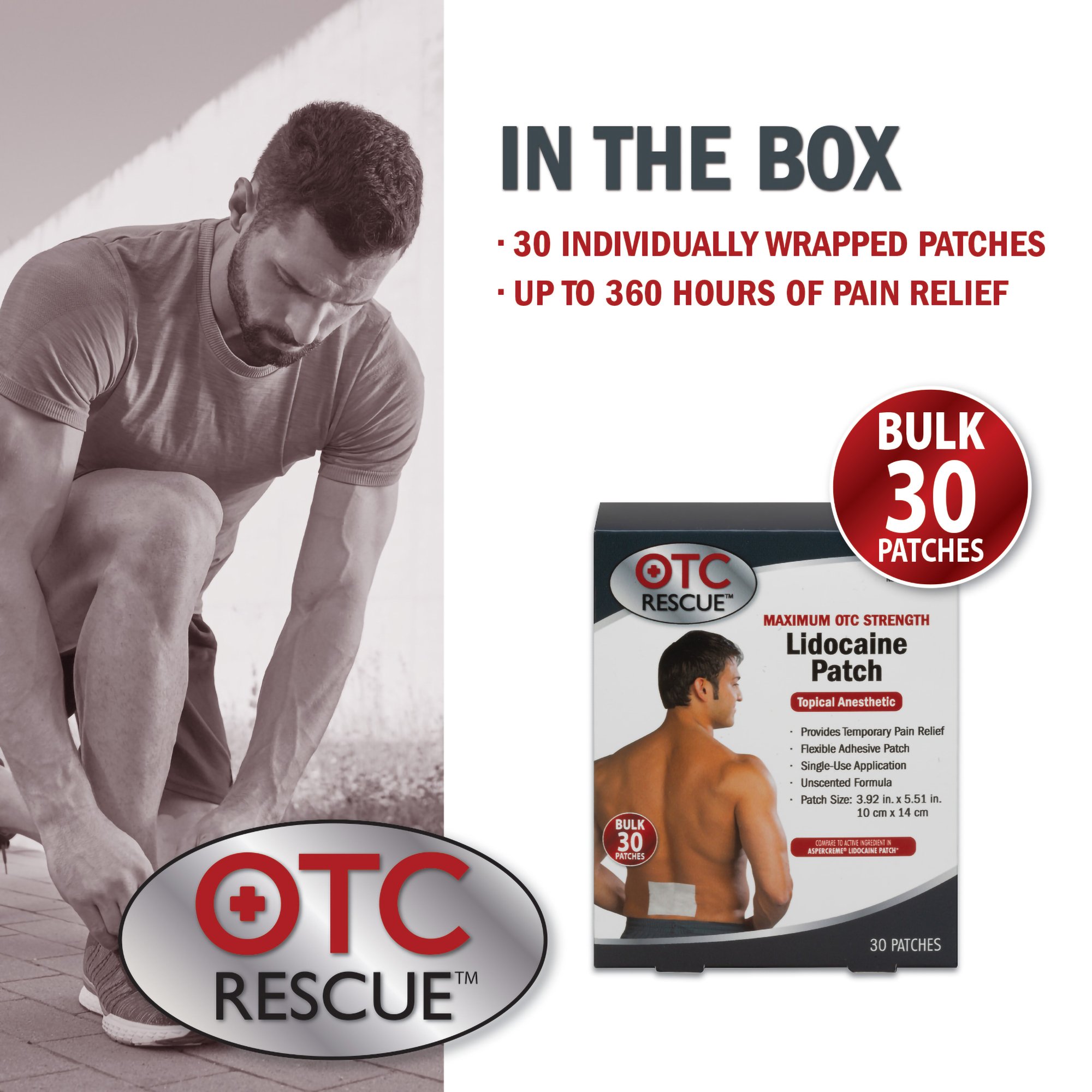 Veridian Healthcare LLC 30-91130PF - OTC Rescue™ Lidocaine Topical Pain Relief Patch - 1/Each, 8/Case