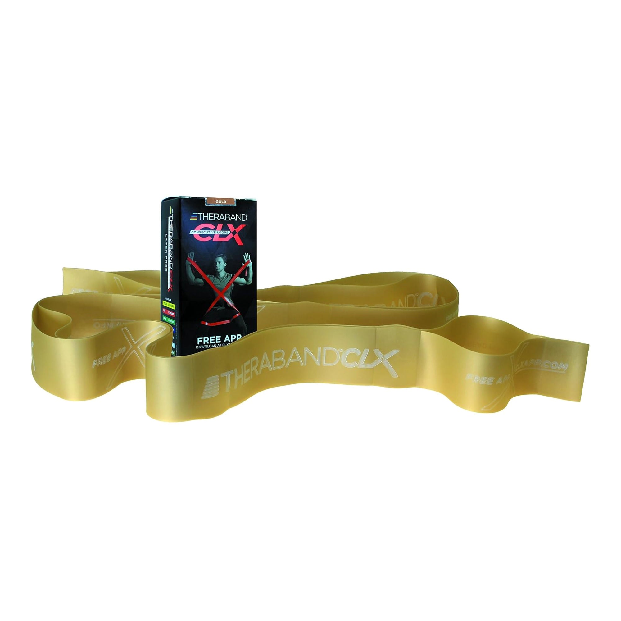 Performance Health - 713011 Exercise Resistance Band with Loops TheraBand® CLX™ Gold 5 Foot Length Max Resistance