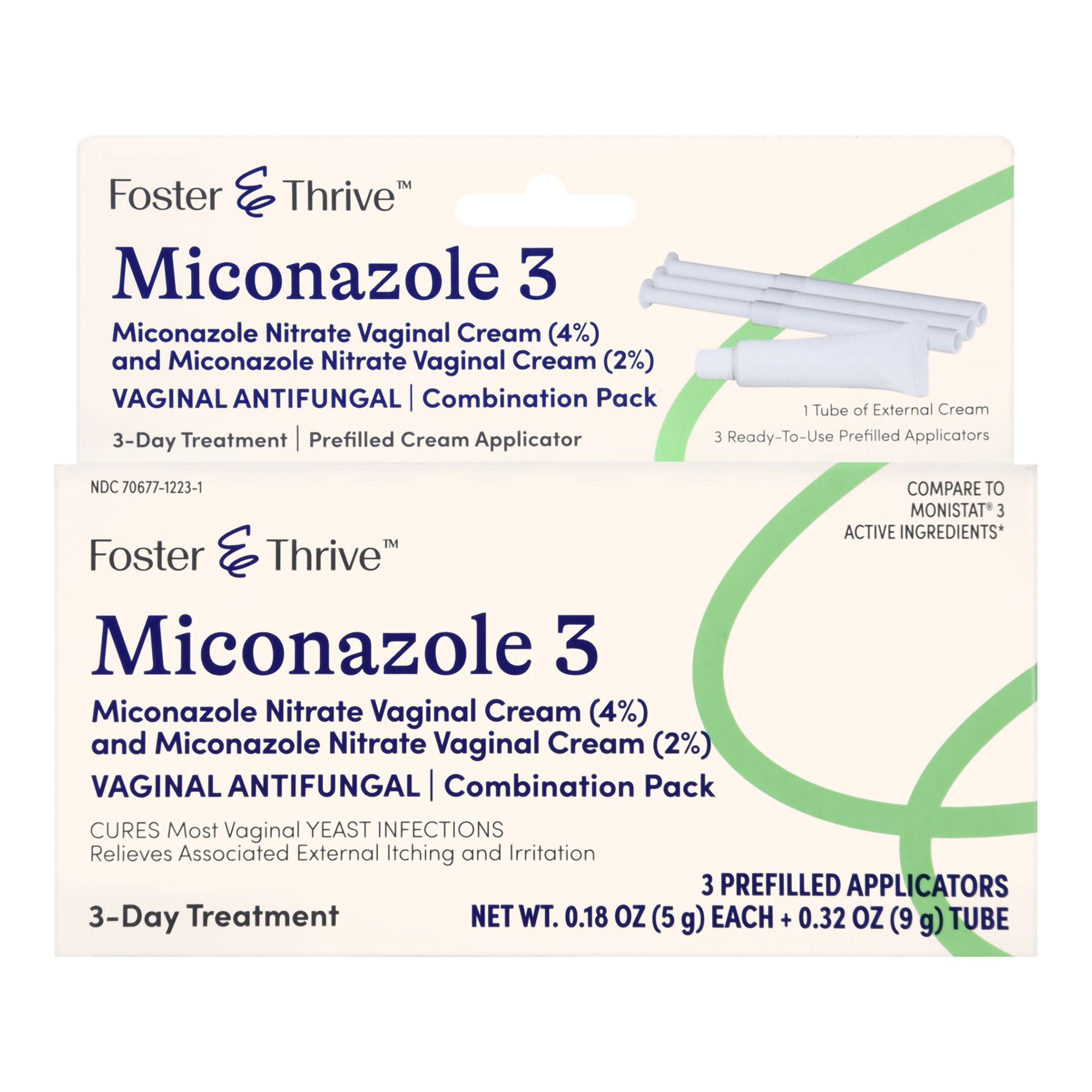 McKesson Brand - 70677122301 Foster & Thrive™ Miconazole Nitrate Vaginal Cream + Antifungal Combination Pack