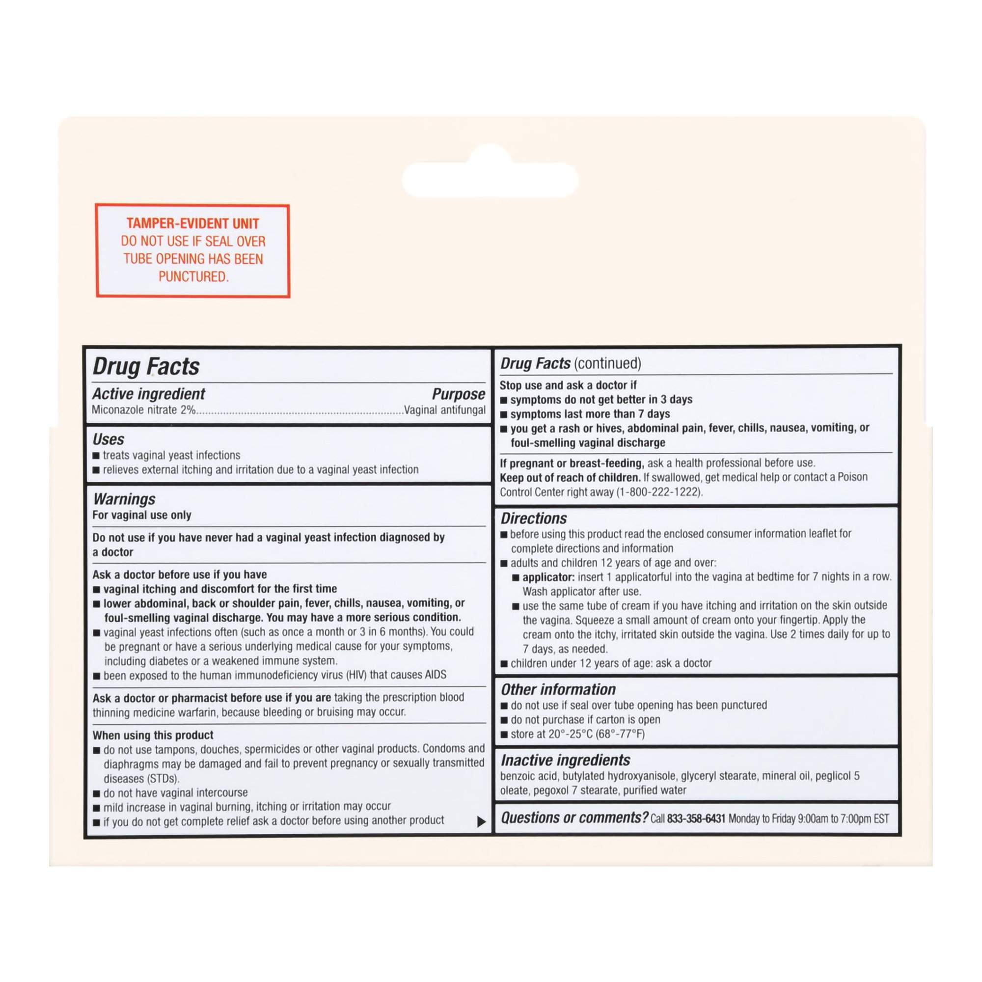 McKesson Brand 70677122201 - Foster & Thrive™ 2% Miconazole Vaginal Cream with Reusable Applicator, 7 Day - 1/Each