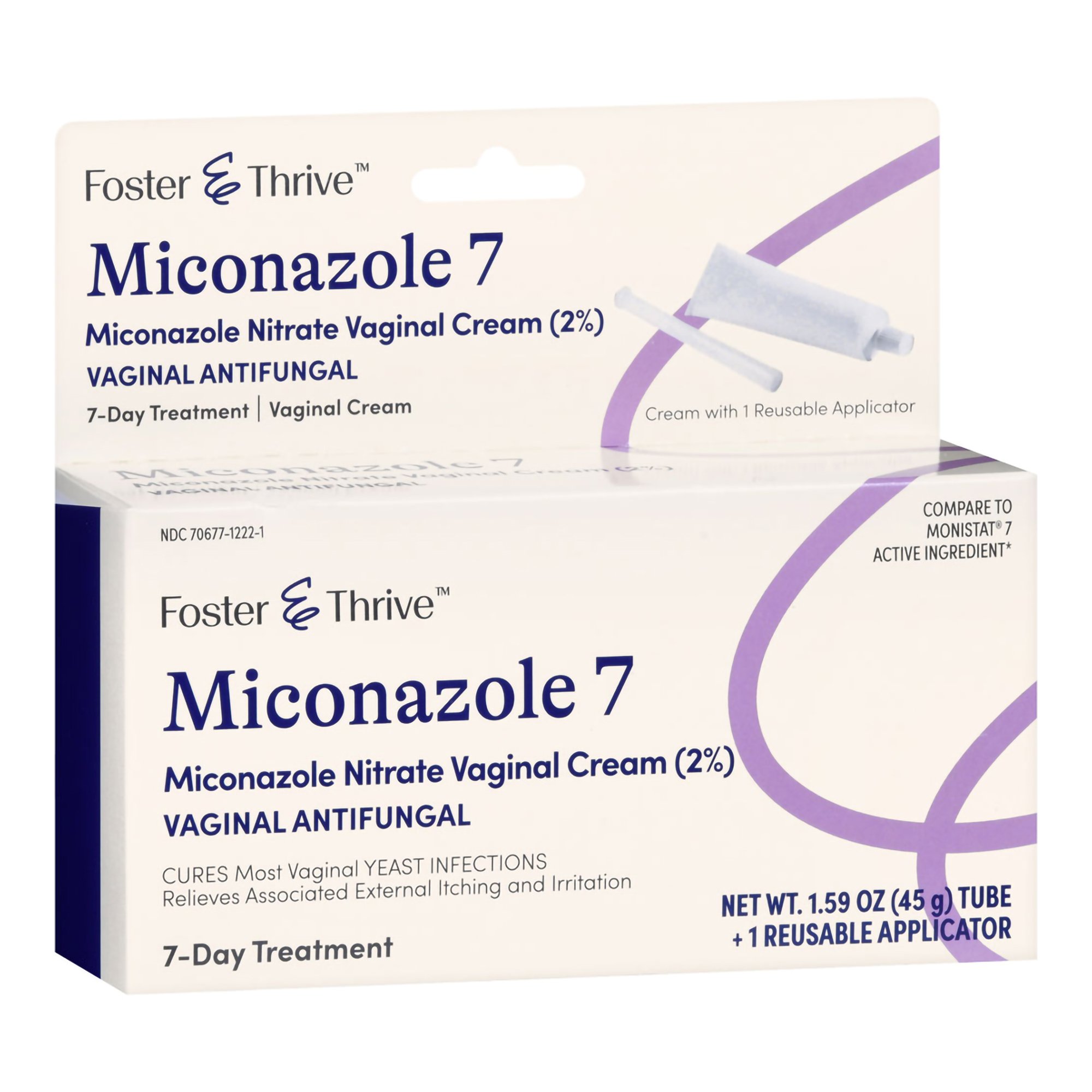 McKesson Brand 70677122201 - Foster & Thrive™ 2% Miconazole Vaginal Cream with Reusable Applicator, 7 Day - 1/Each