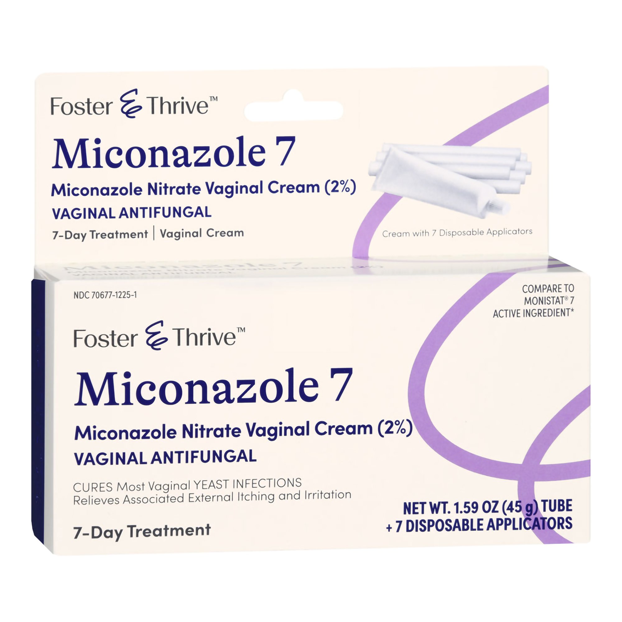 McKesson Brand 70677122501 - Foster & Thrive™ Miconazole Nitrate Vaginal Antifungal, 7 Day Cream - 1/Each