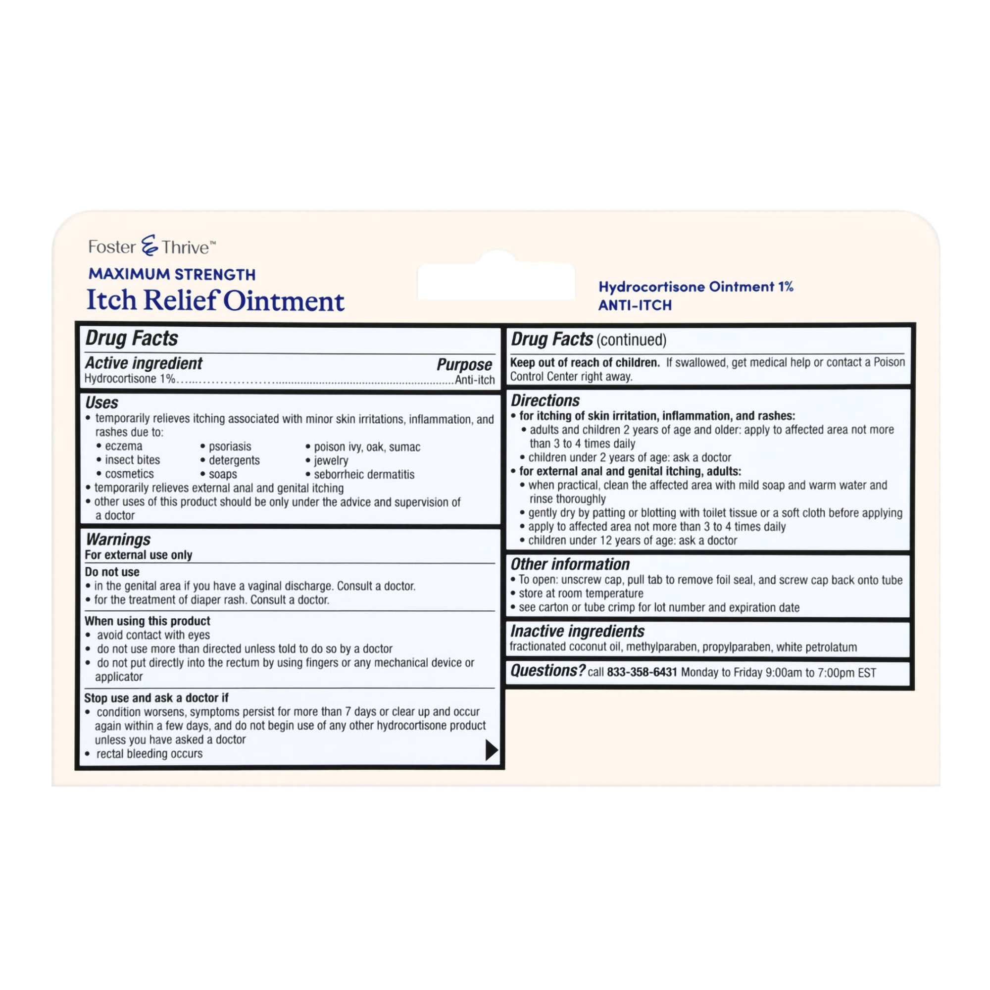McKesson Brand 70677121401 - Foster & Thrive™ Hydrocortisone Ointment - 1/Each