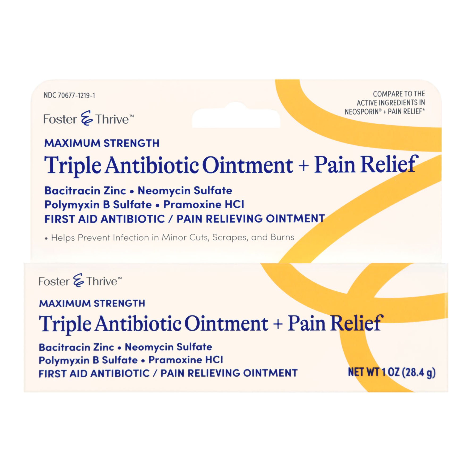 McKesson Brand - 70677121901 Foster & Thrive™ Maximum Strength Triple Antibiotic + Pain Relief Ointment