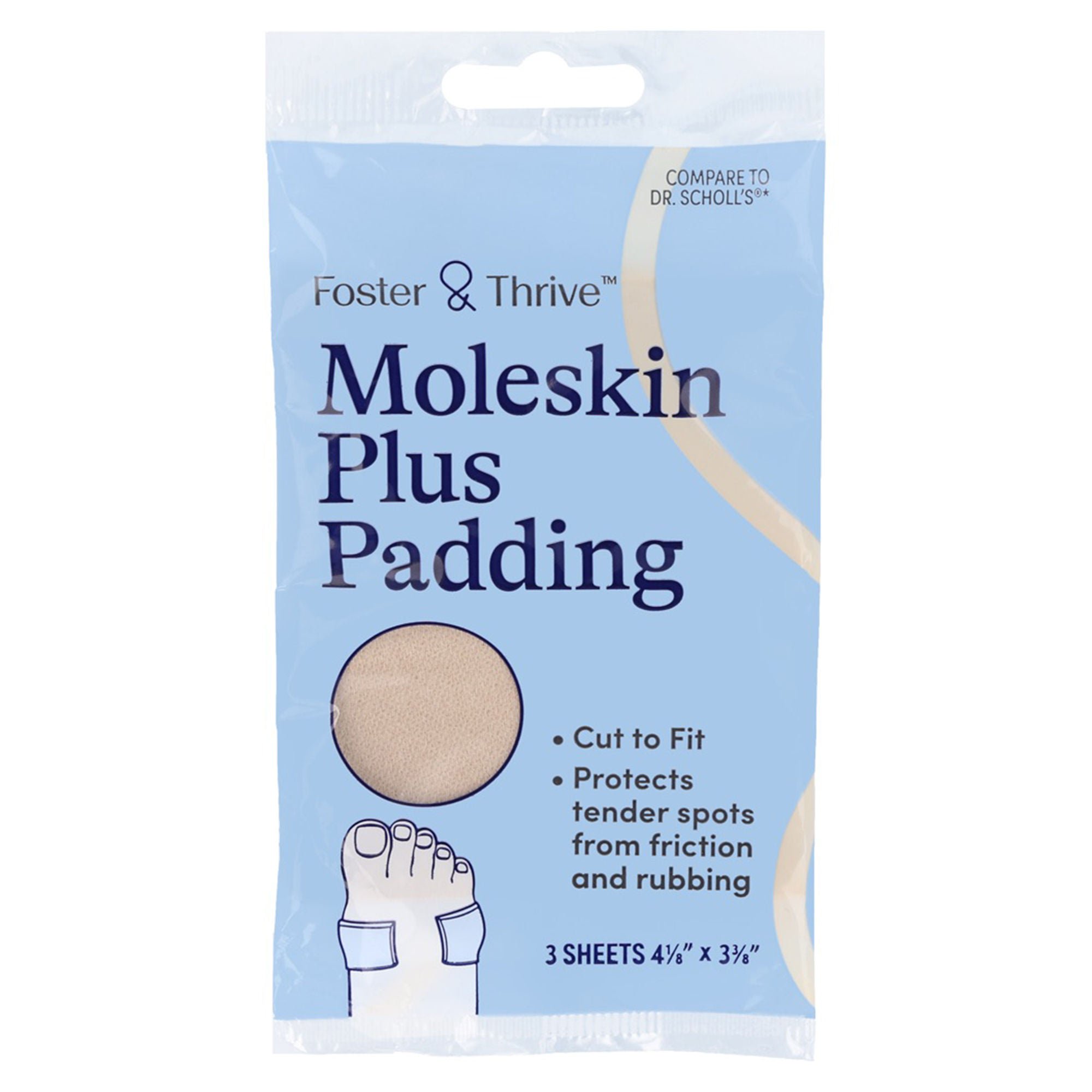 McKesson Brand - 01093996030 Foster & Thrive™ Moleskin Plus Padding