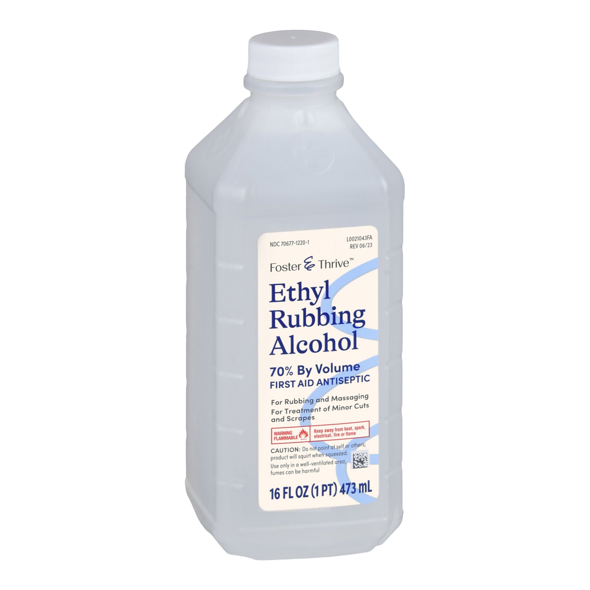 McKesson Brand 01093995988 - Foster & Thrive™ 70% Ethyl Rubbing Alcohol, 16-ounce Bottle - 1/Each, 12/Case