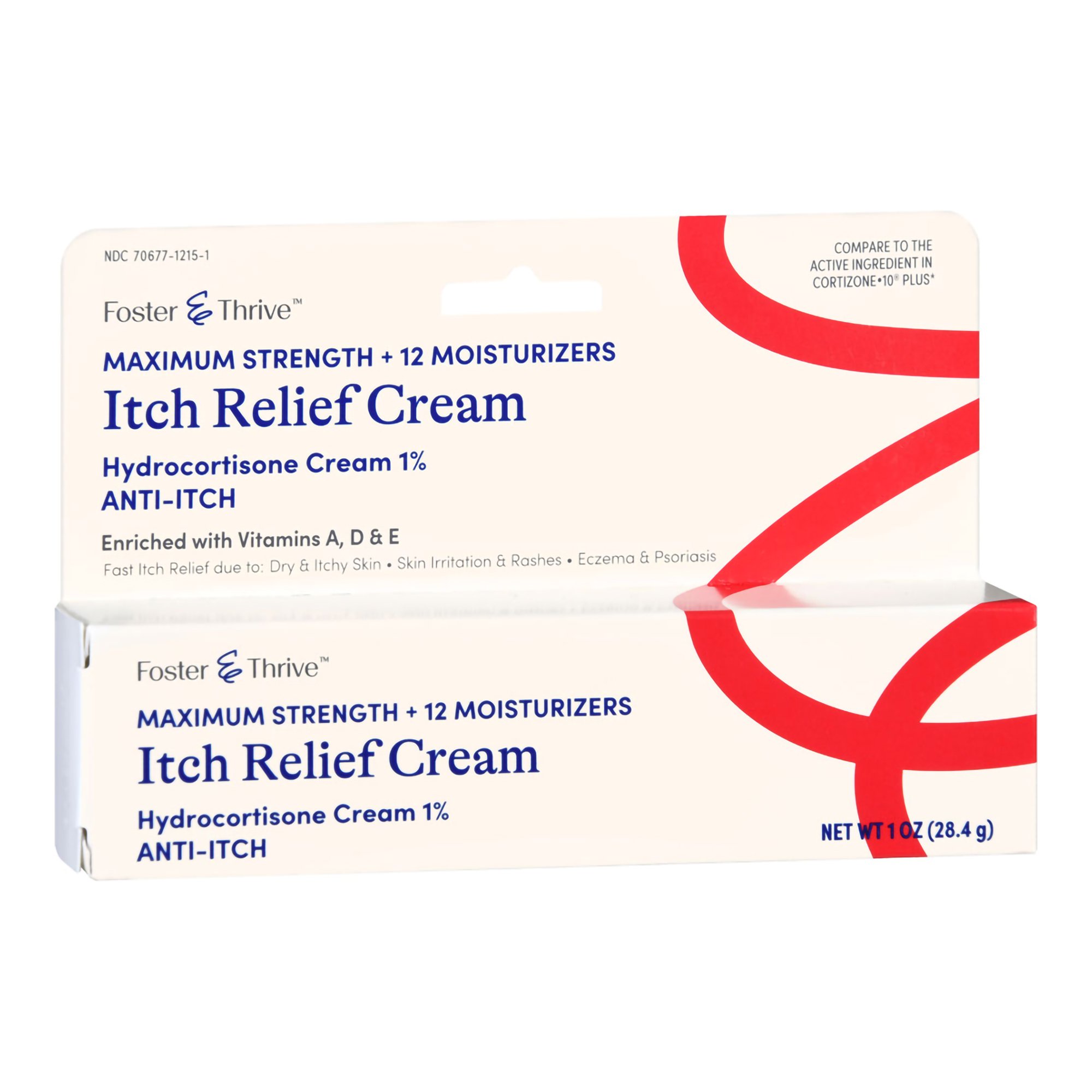 McKesson Brand 70677121501 - Foster & Thrive™ 1% Hydrocortisone + 12 Moisturizers Itch Relief Cream - 1/Each