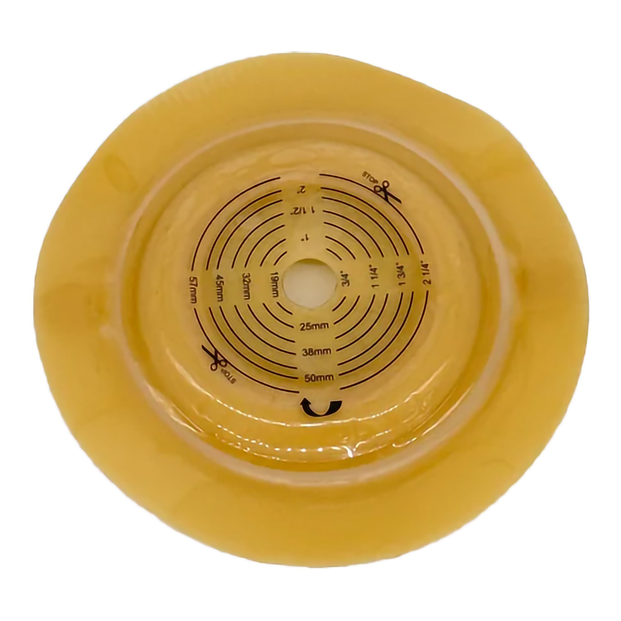 Safe N Simple - SNS7251234 Ostomy Barrier Safe n Simple™ Trim to Fit, Standard Wear Adhesive Tape Borders 70 mm Flange Up to 2 Inch Opening 5 X 5 Inch
