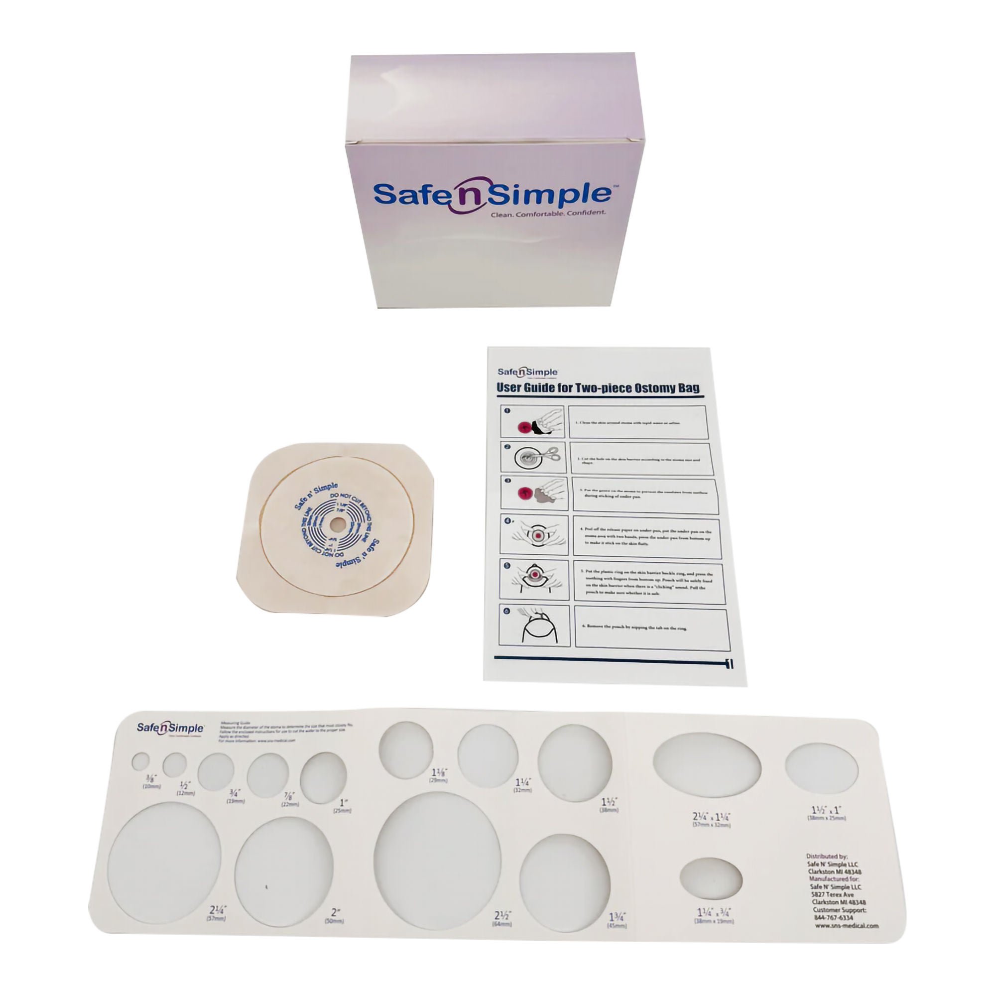 Safe N Simple - SNS7304134-NF Ostomy Barrier Safe n Simple™ Trim to Fit