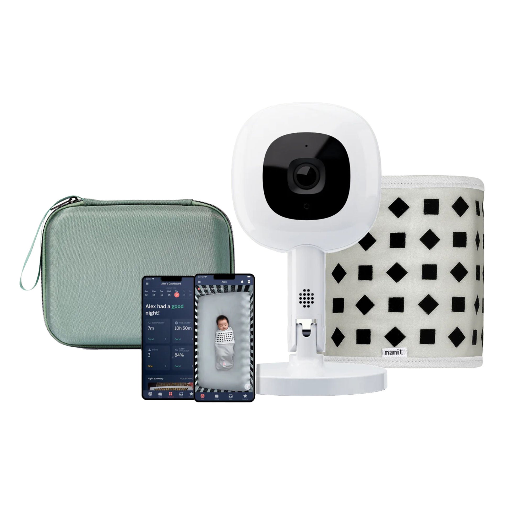 Nanit - P322NG The Traveling Camera Bundle Nanit Includes: Gray Case, Flex Stand, Camera For use with Nanit Sleep Monitor