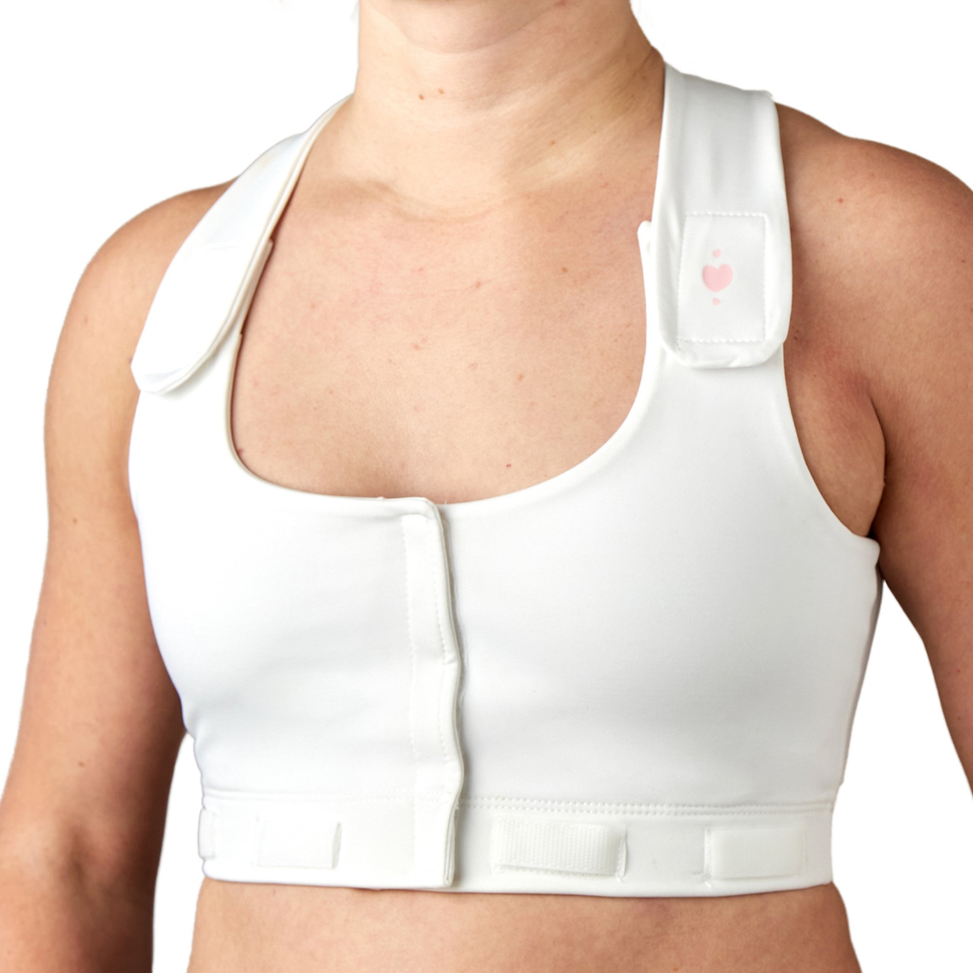 heart&core Sports and Medical LLC HC00001WM - heart&core® Larissa Post-Surgical Bra with Drainage Bulb Holders, White, Medium - 1/Each, 36/Case