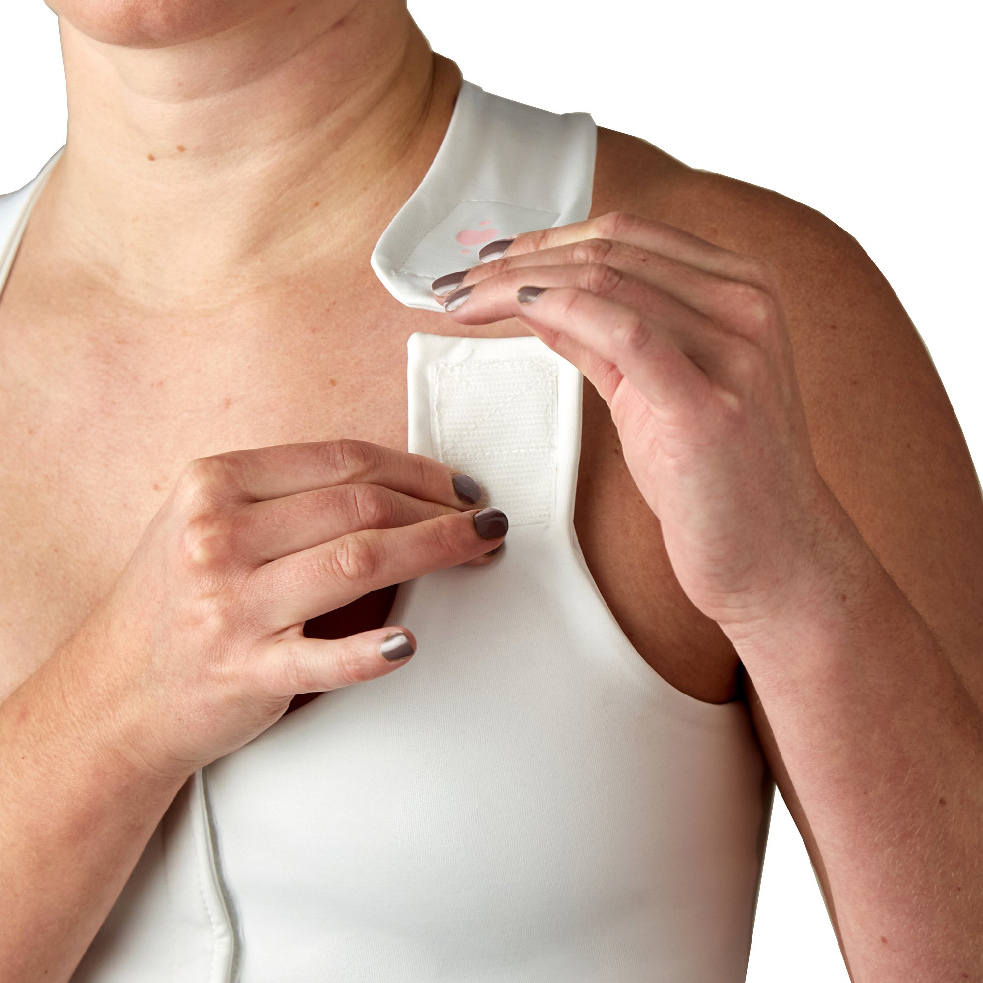 heart&core Sports and Medical LLC HC00001WSQ - heart&core® Larissa Post-Surgical Bra w/ Drainage Bulb Holders, White, 7X-Large - 1/Each, 36/Case