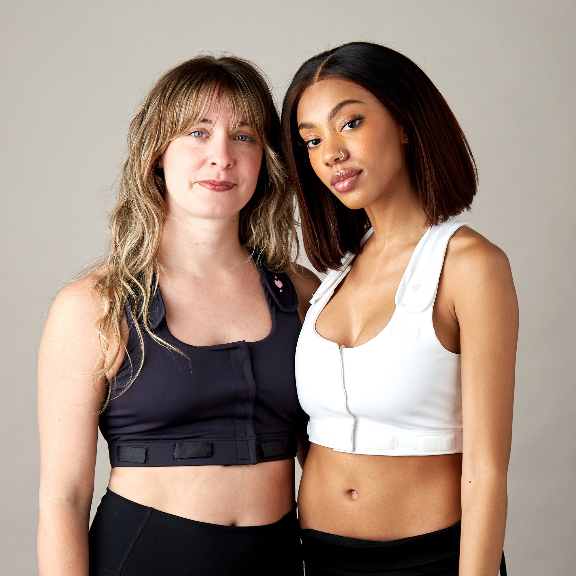heart&core Sports and Medical LLC HC00002BM - heart&core® Larissa Post-Surgical Bra with Drainage Bulb Holders, Black, Medium - 1/Each, 36/Case