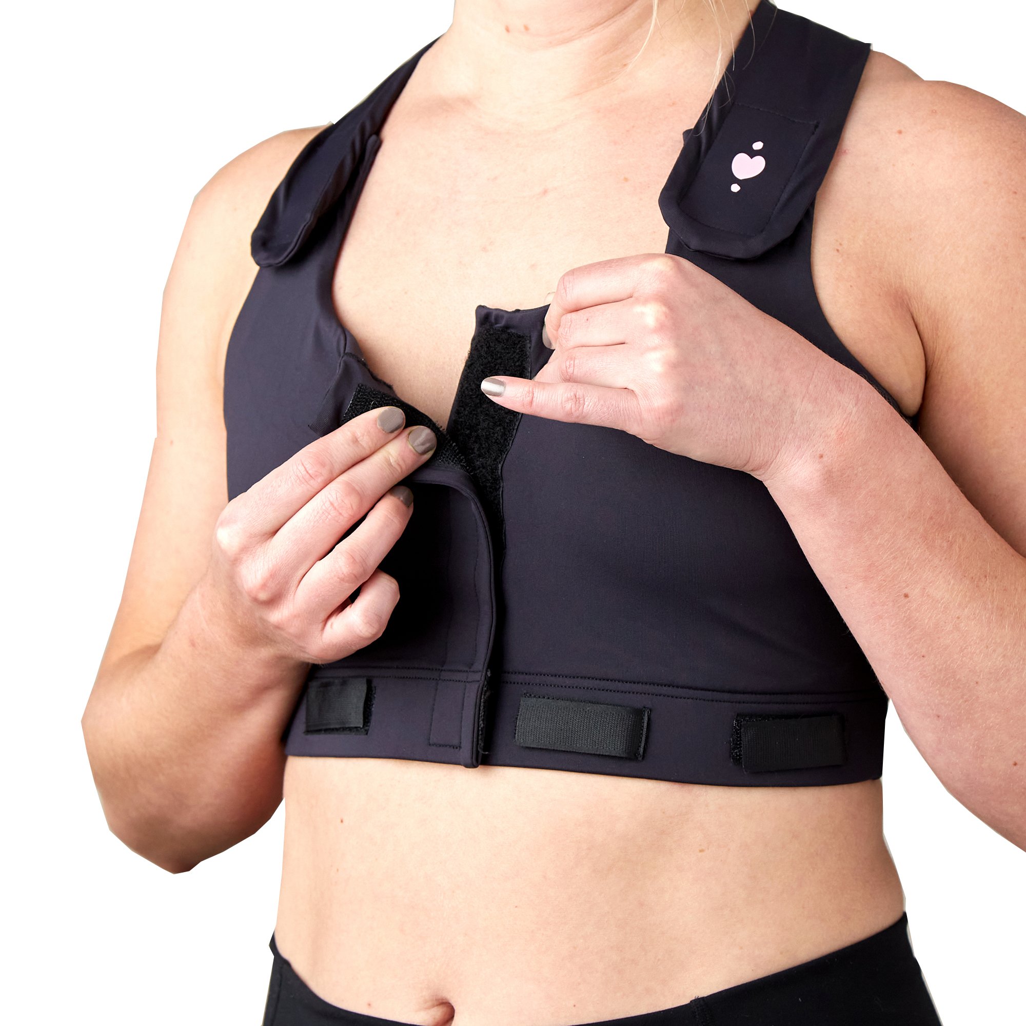 heart&core Sports and Medical LLC HC00002BXL - heart&core® Larissa Post-Surgical Bra with Drainage Bulb Holders, Black, X-Large - 1/Each, 36/Case