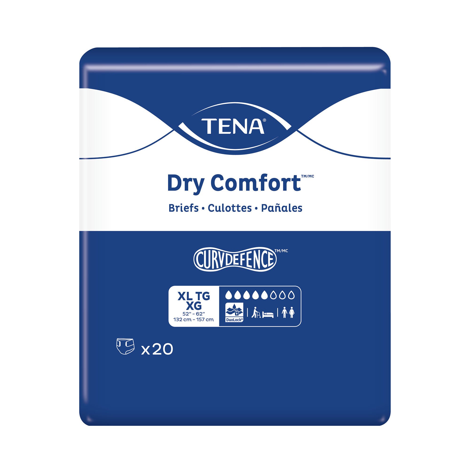 Essity HMS North America Inc - 67440 Tena® Dry Comfort™ Briefs with Curvdefence™ Extra Large