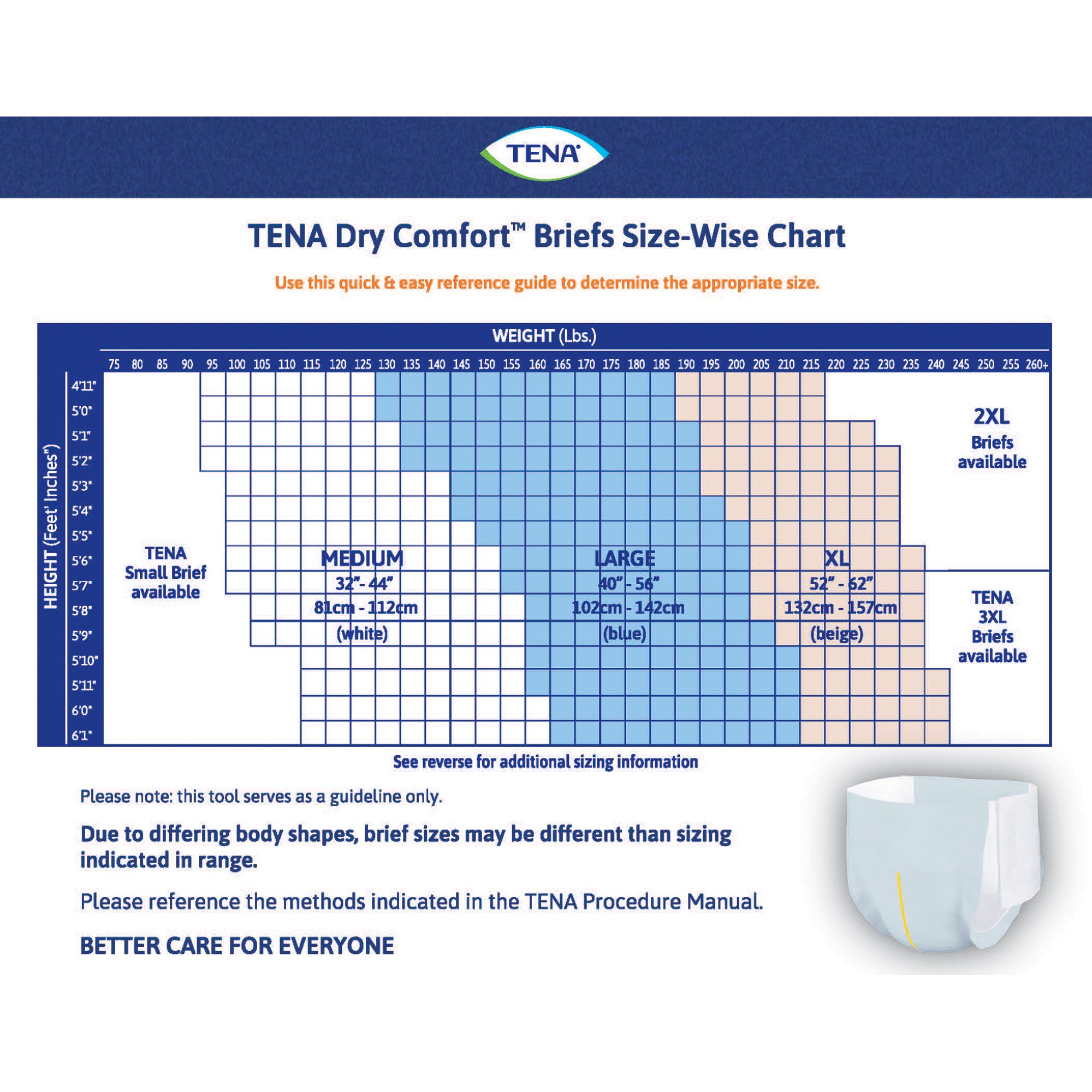 Essity HMS North America Inc 67440 - Tena® Dry Comfort™ Briefs with Curvdefence™ Extra Large, 52 – 62 Inch Five Drops - 20/Pack, 80/Case