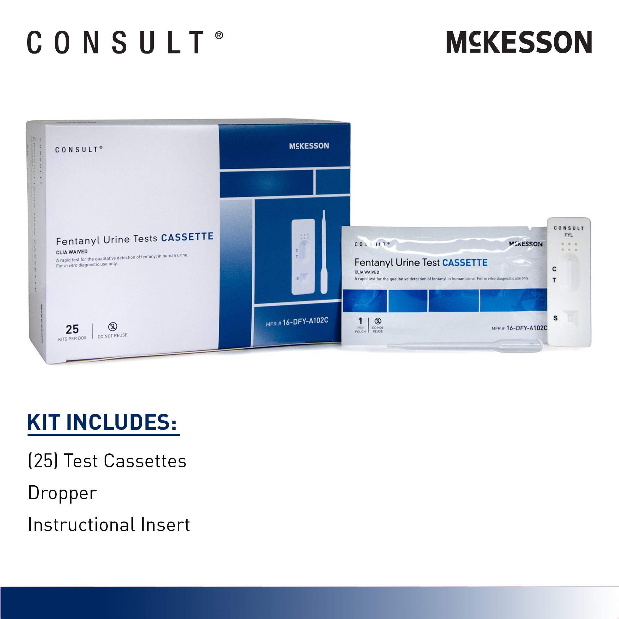 McKesson Brand 16-DFY-A102C - McKesson Fentanyl Drugs of Abuse Test Kit - 1/Kit, 40/Case
