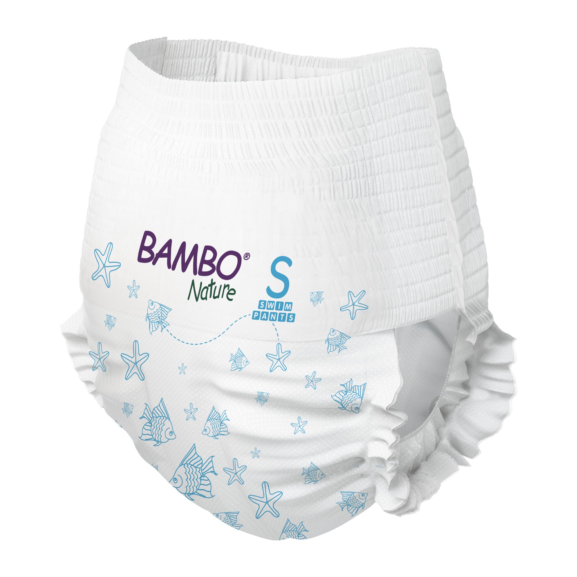 Abena North America 1000024401 - Bambo Nature Swim Pants, Small, for Babies weighing 15 to 26 lbs. - 12/Pack, 120/Case