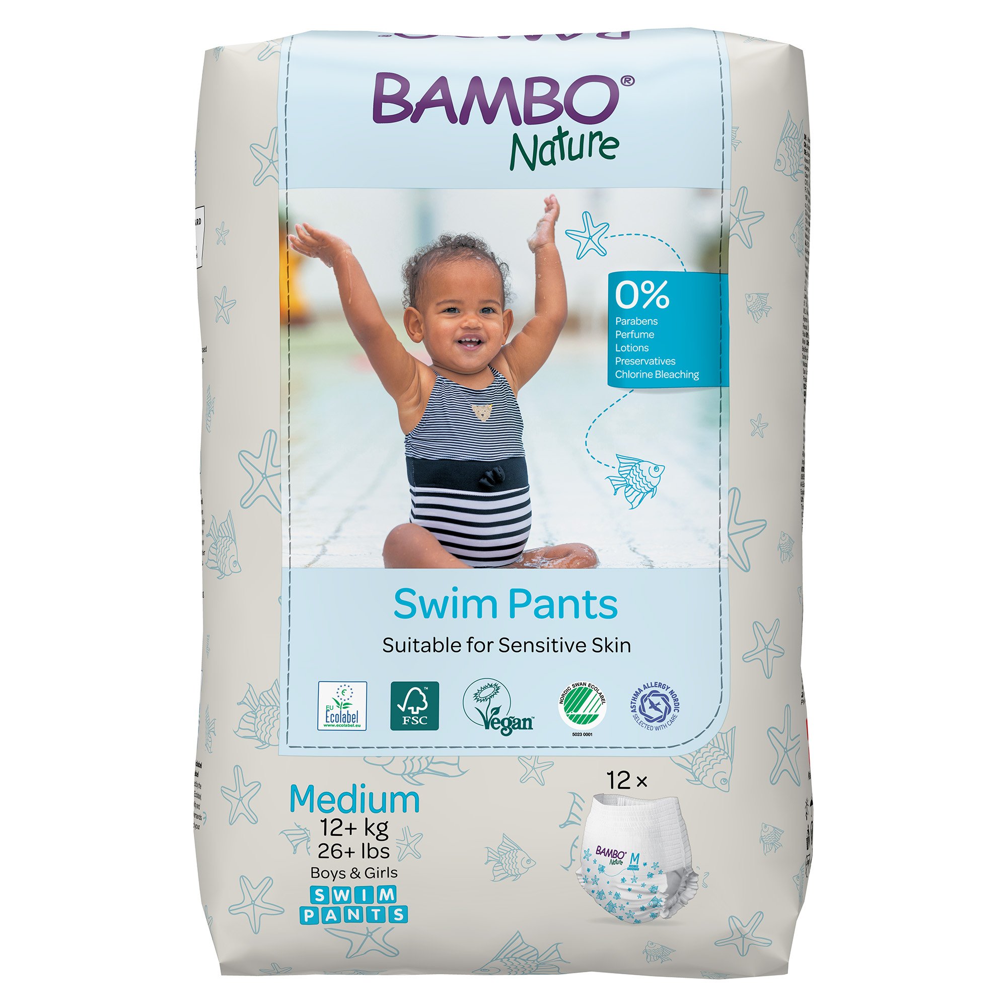 Abena North America 1000024402 - Bambo Nature Swim Pants, Medium - 12/Pack, 120/Case