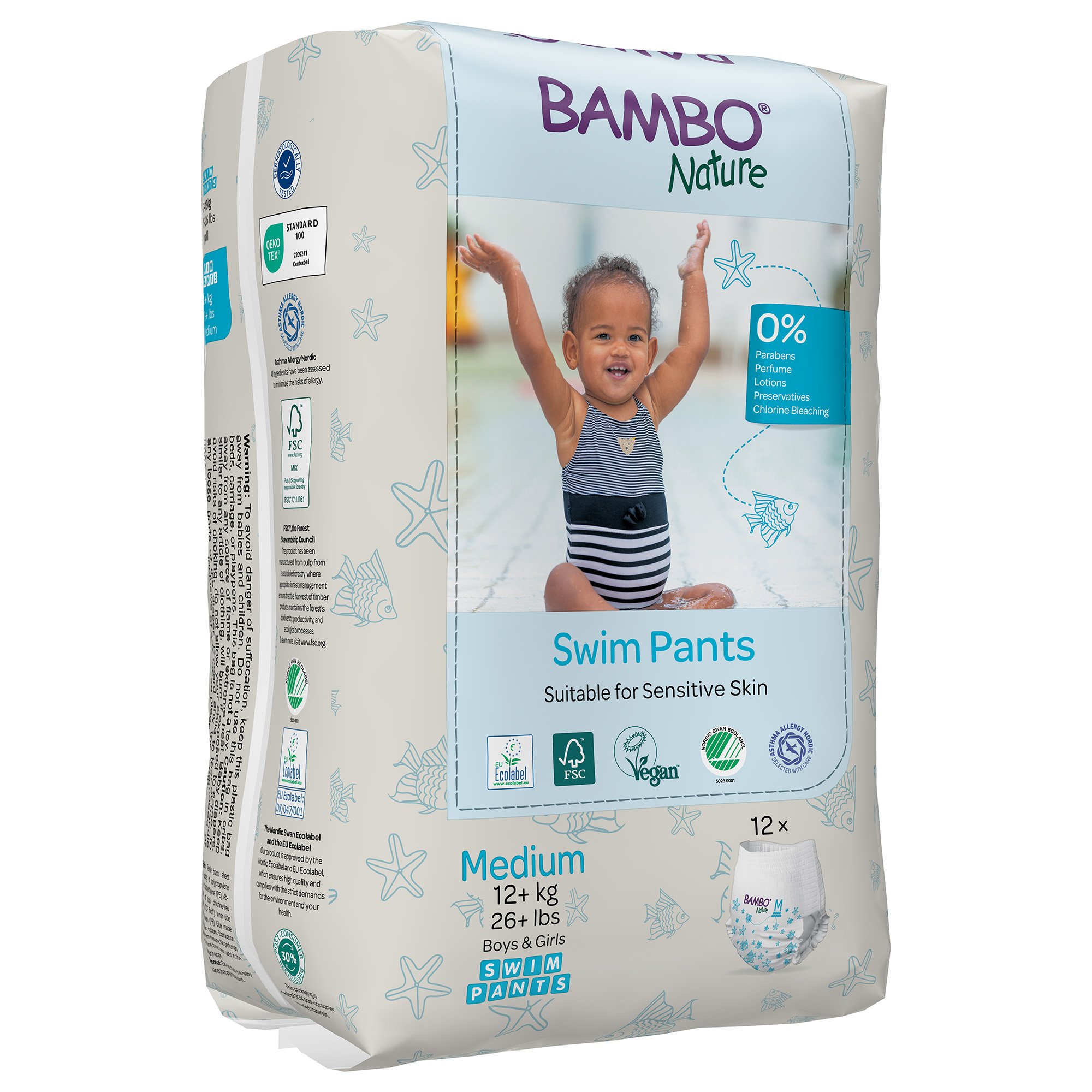 Abena North America 1000024402 - Bambo Nature Swim Pants, Medium - 12/Pack, 120/Case