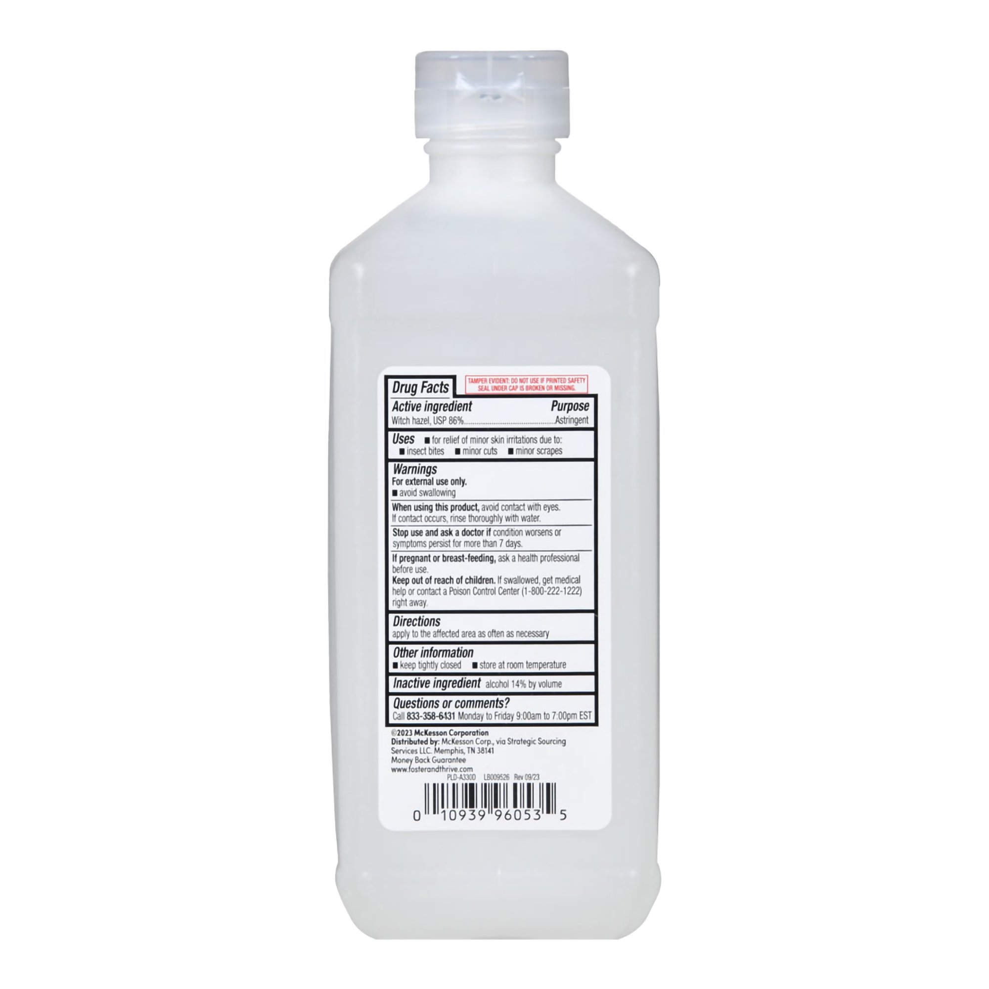 McKesson Brand 70677125201 - Foster & Thrive™ Witch Hazel 14% Alcohol, 16-ounce Bottle - 1/Each